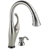 Single Handle Pull-Down Kitchen Faucet with Touch2O&reg; Technology and Soap Dispenser