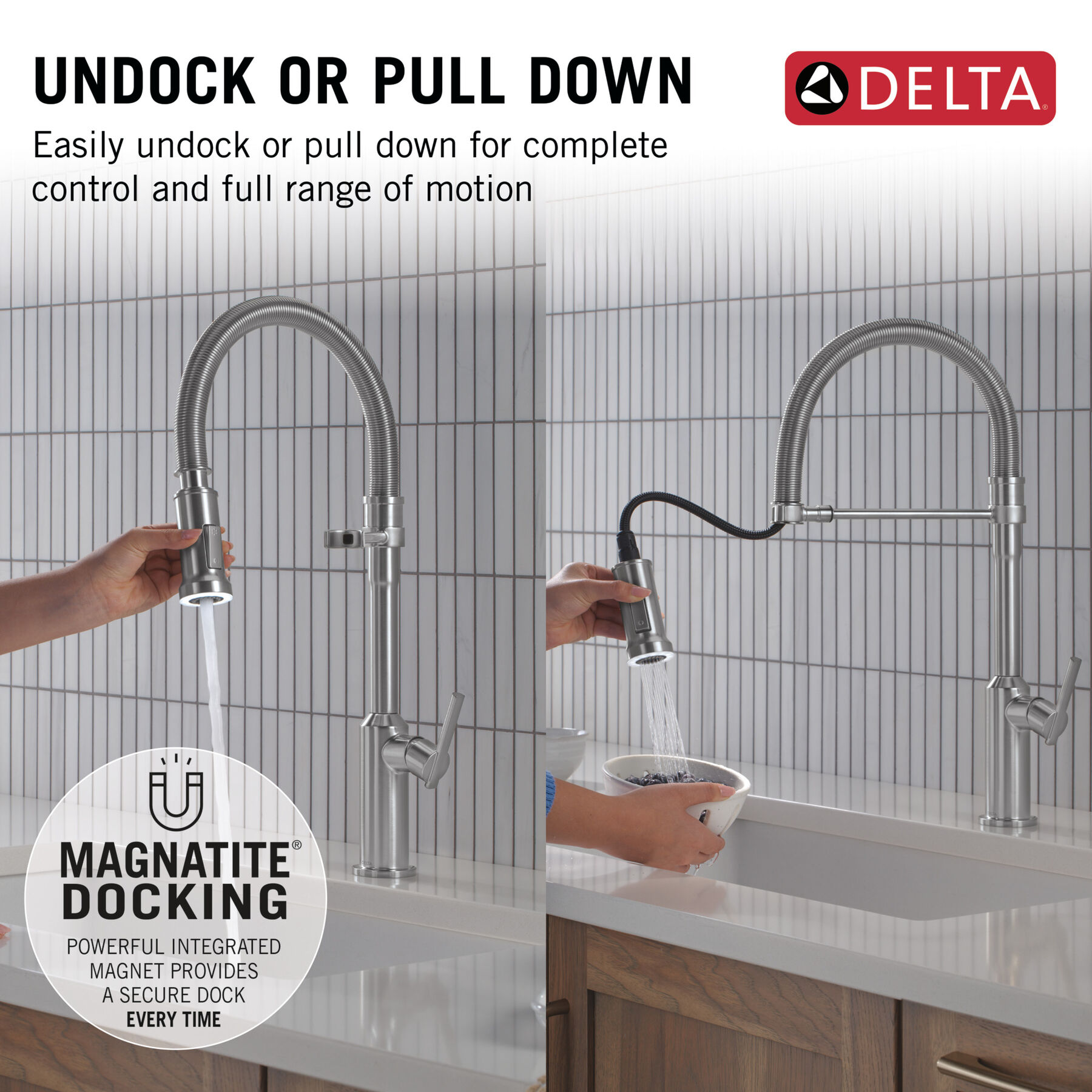 Single Handle Pull-Down Kitchen Faucet With Spring Spout