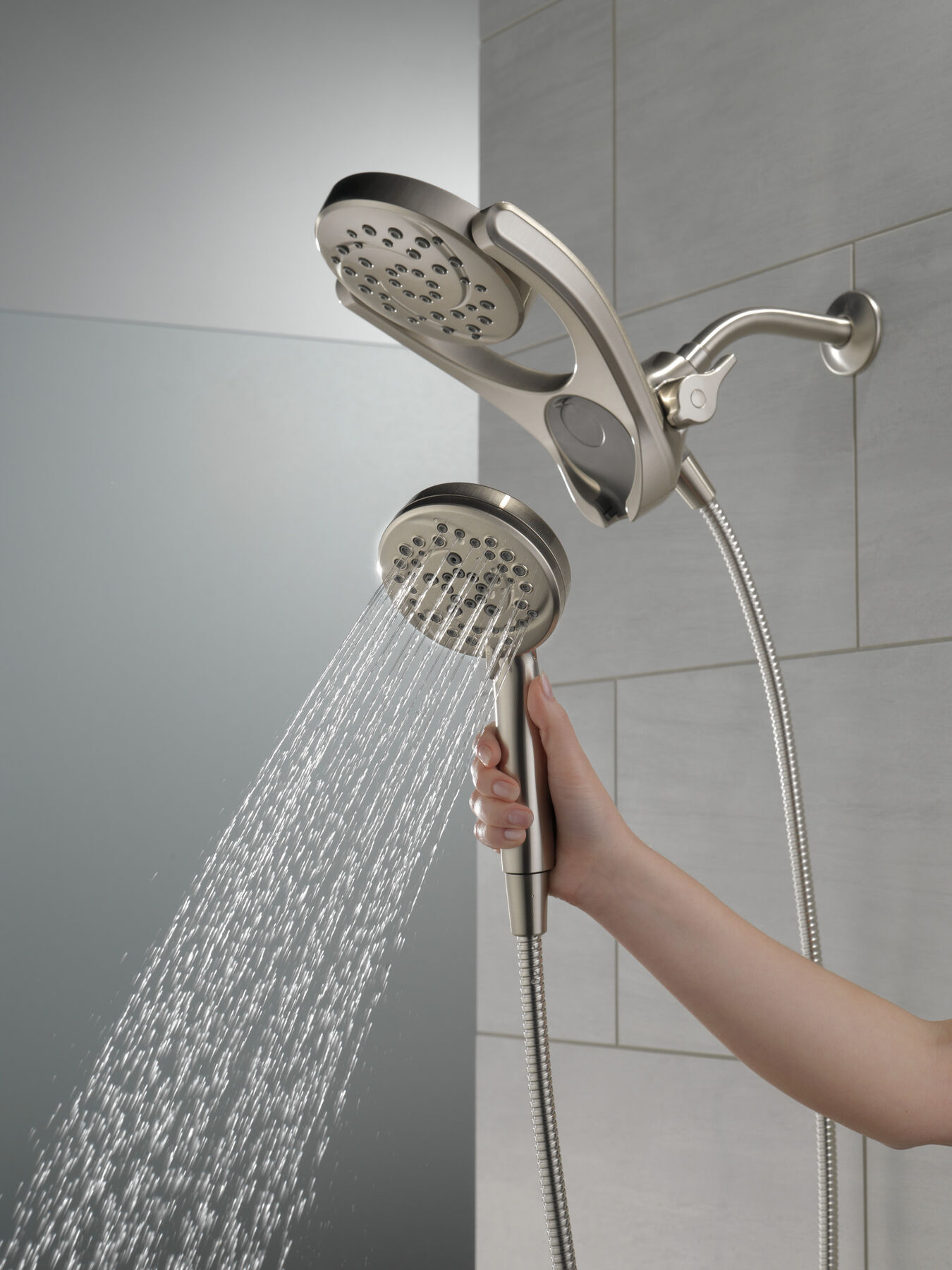 HydroRain&reg; 4-Setting Two-in-One Shower Head