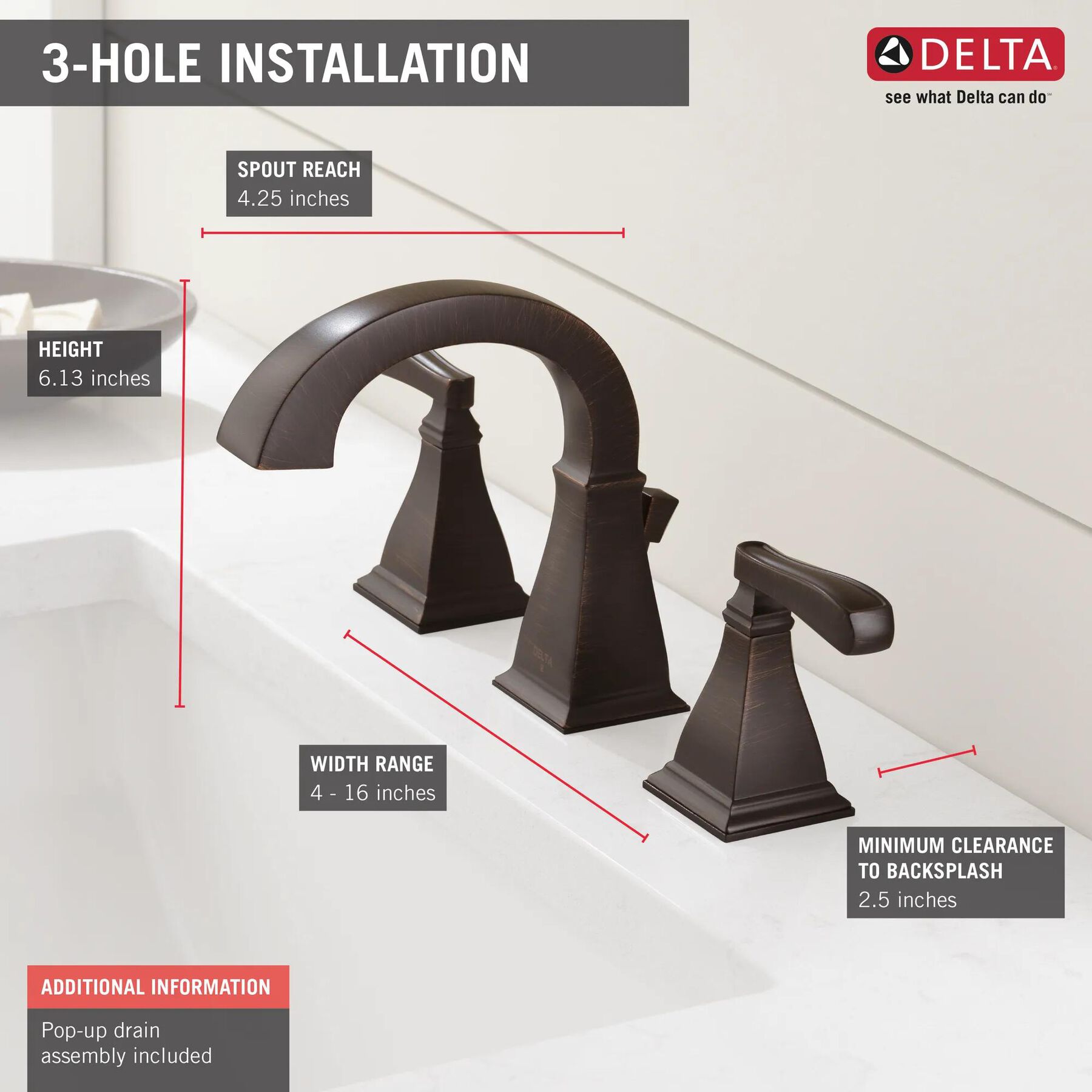Two Handle Widespread Bathroom Faucet