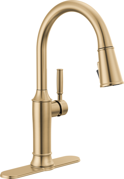 Single Handle Pull-Down Kitchen Faucet in Lumicoat® Champagne
