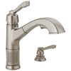 Single Handle Pull-Out Kitchen Faucet with Soap Dispenser