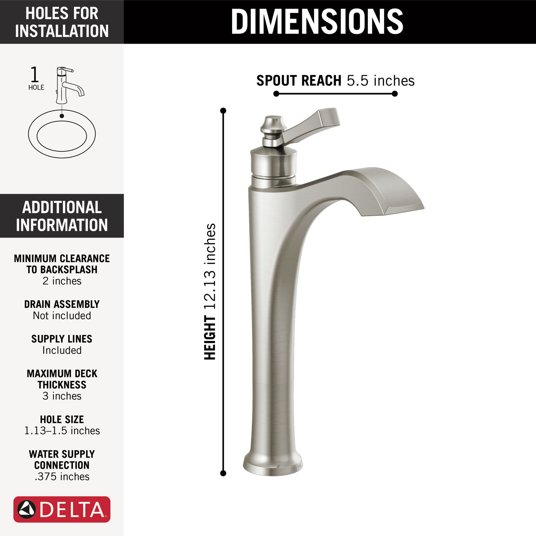 Single Handle Vessel Bathroom Faucet