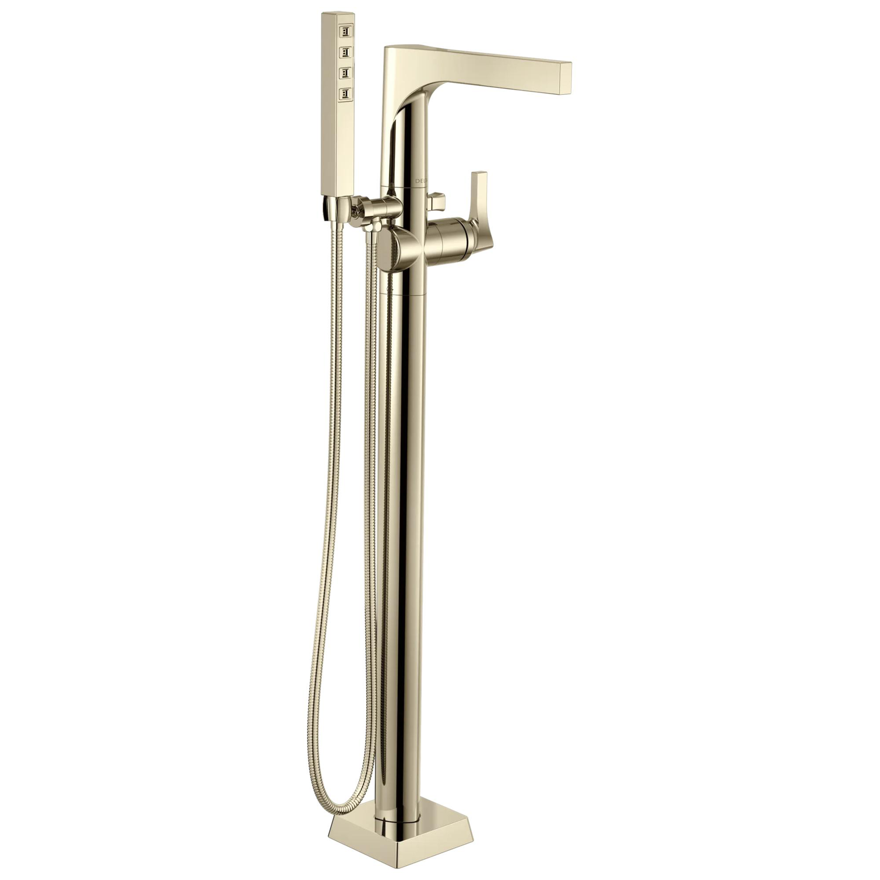 Single Handle Floor Mount Tub Filler Trim with Hand Shower