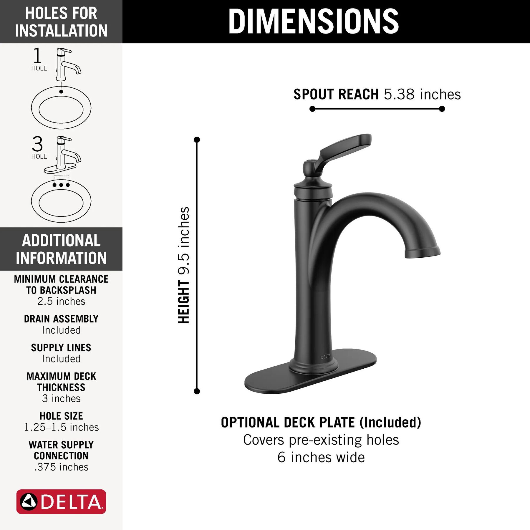 Single-Hole Bathroom Faucet (Recertified)