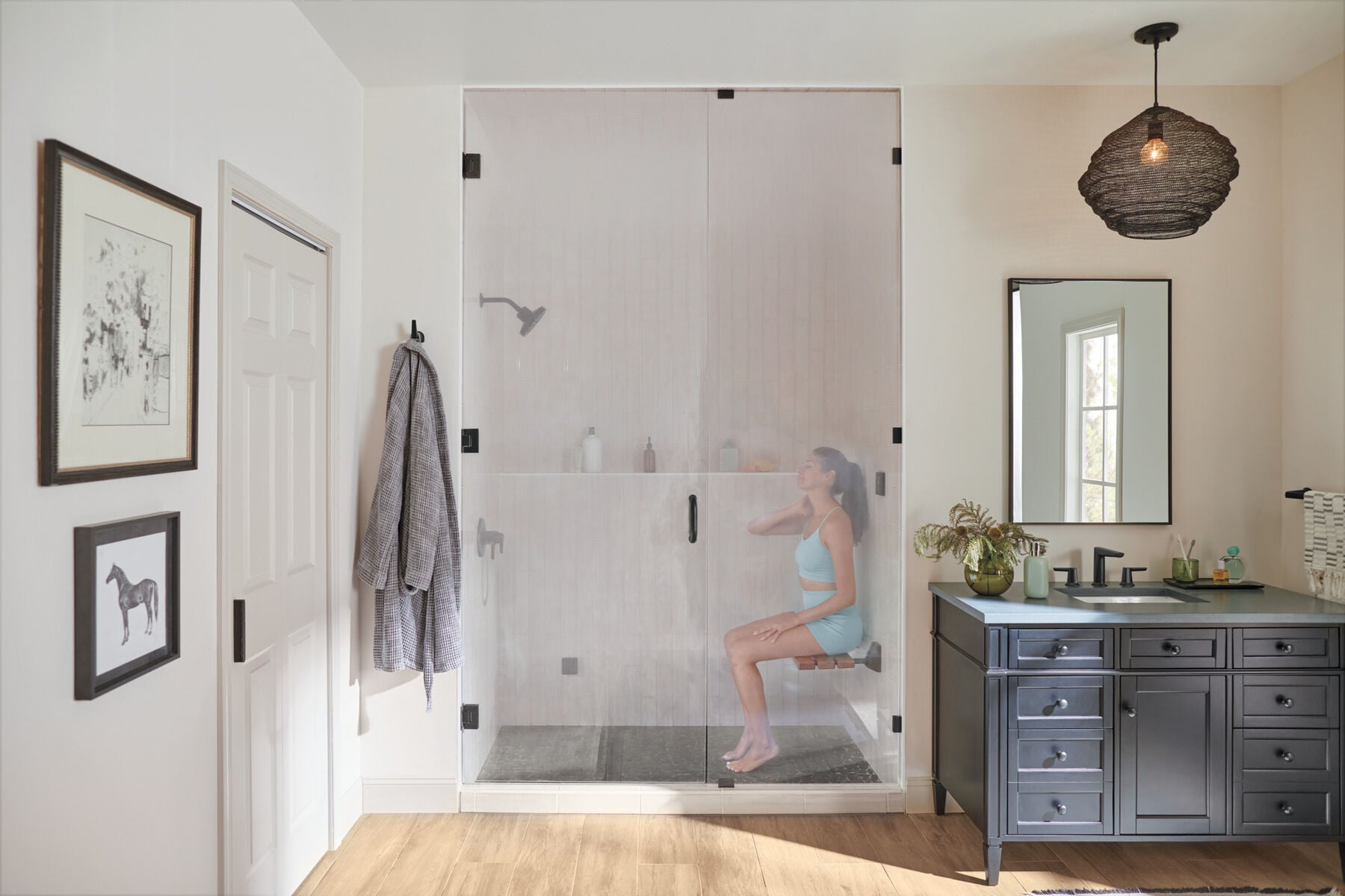 Tilt-Up Shower Seat