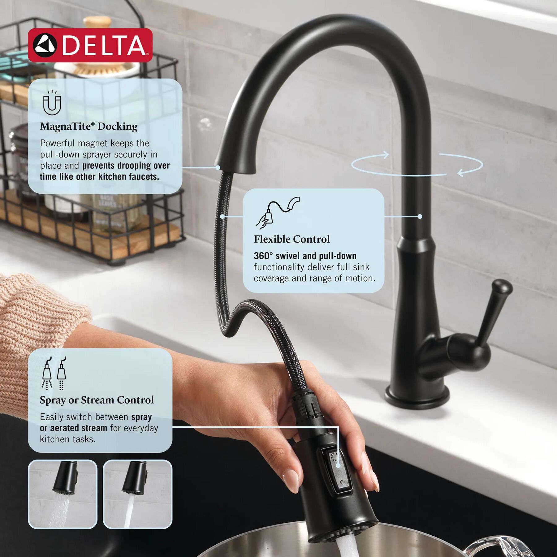 Single Handle Pull-Down Kitchen Faucet