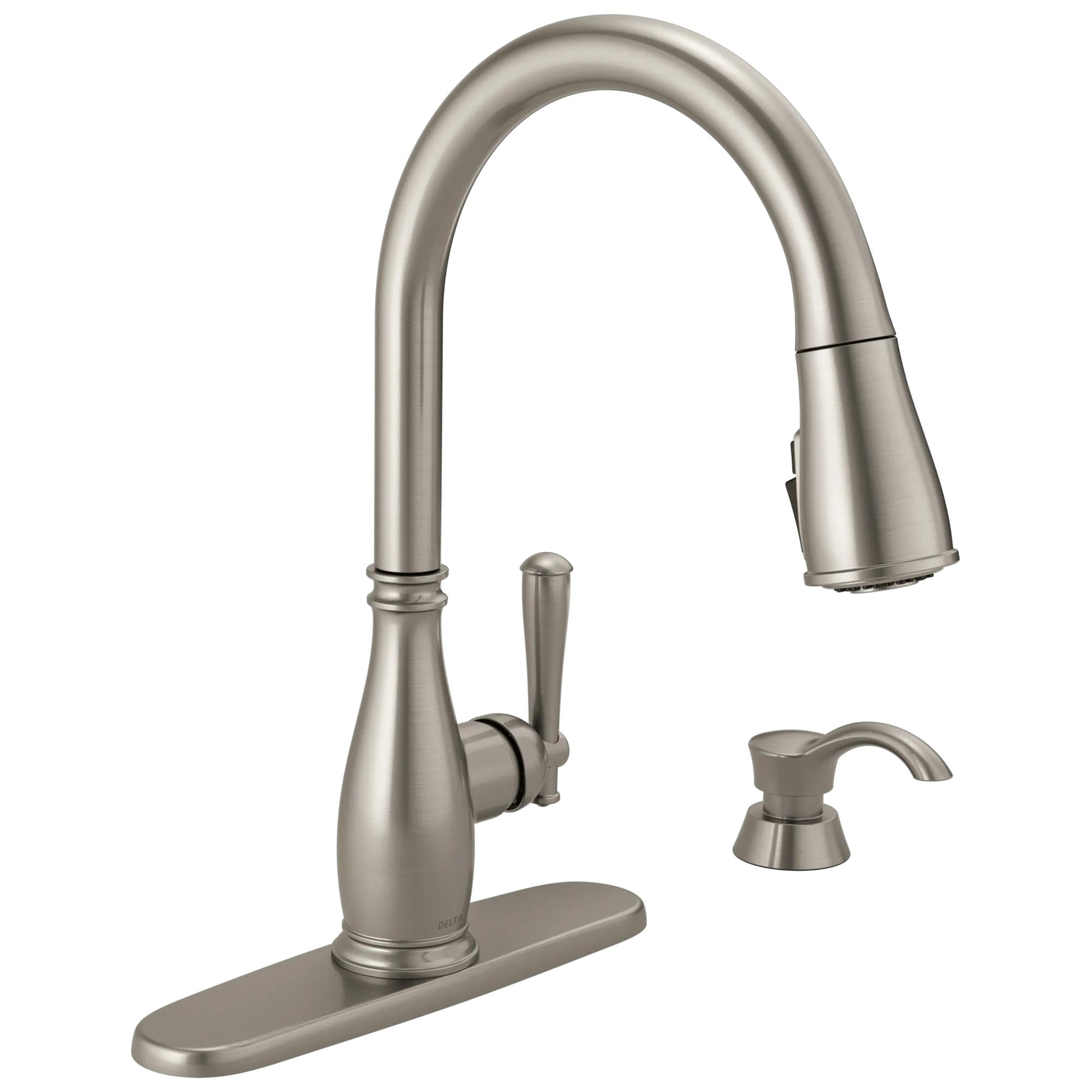 Single Handle Pull-Down Kitchen Faucet with Soap Dispenser and ShieldSpray&reg; Technology (Recertified)