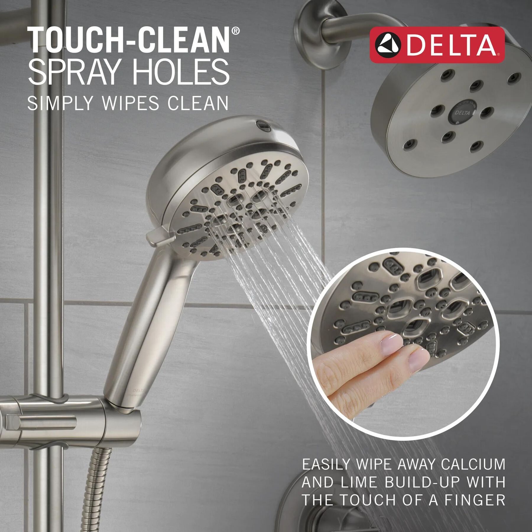 7-Setting Slide Bar Hand Shower with Cleaning Spray (Recertified)