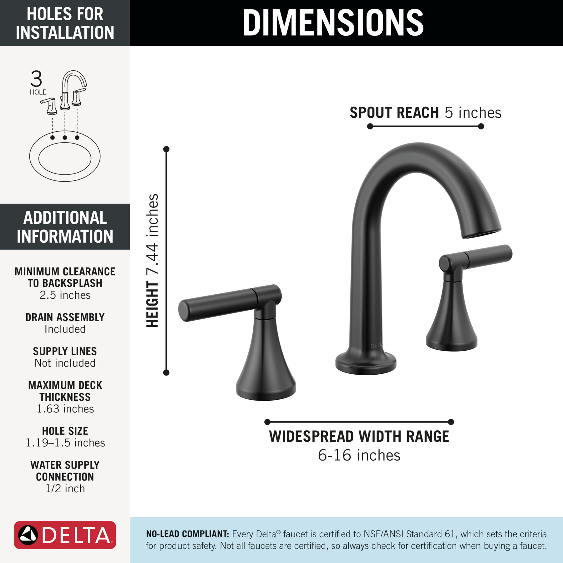 Two Handle Widespread Bathroom Faucet