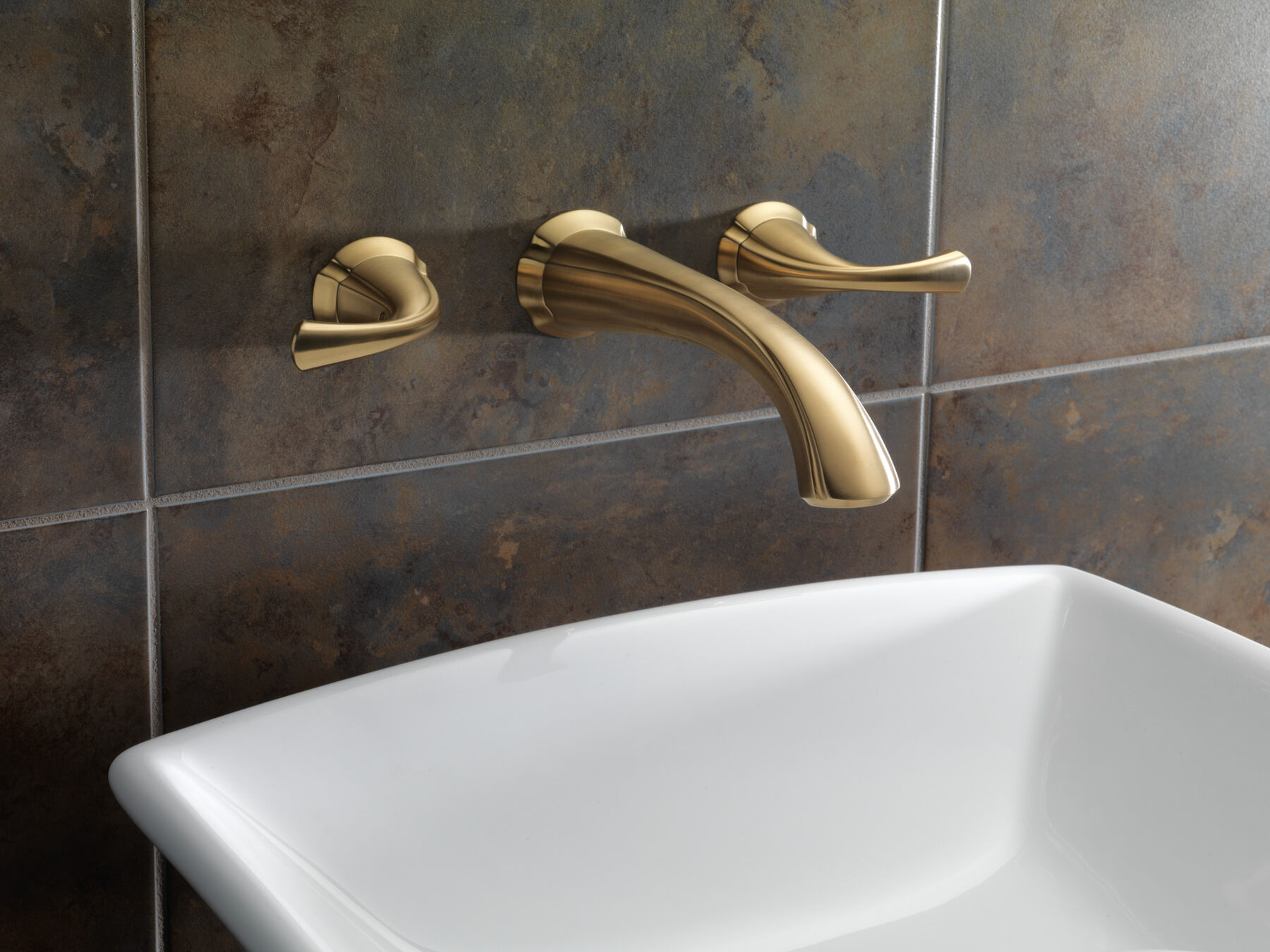 Two Handle Wall Mount Bathroom Faucet