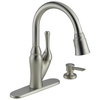 Single Handle Pull-Down Kitchen Faucet with Soap Dispenser