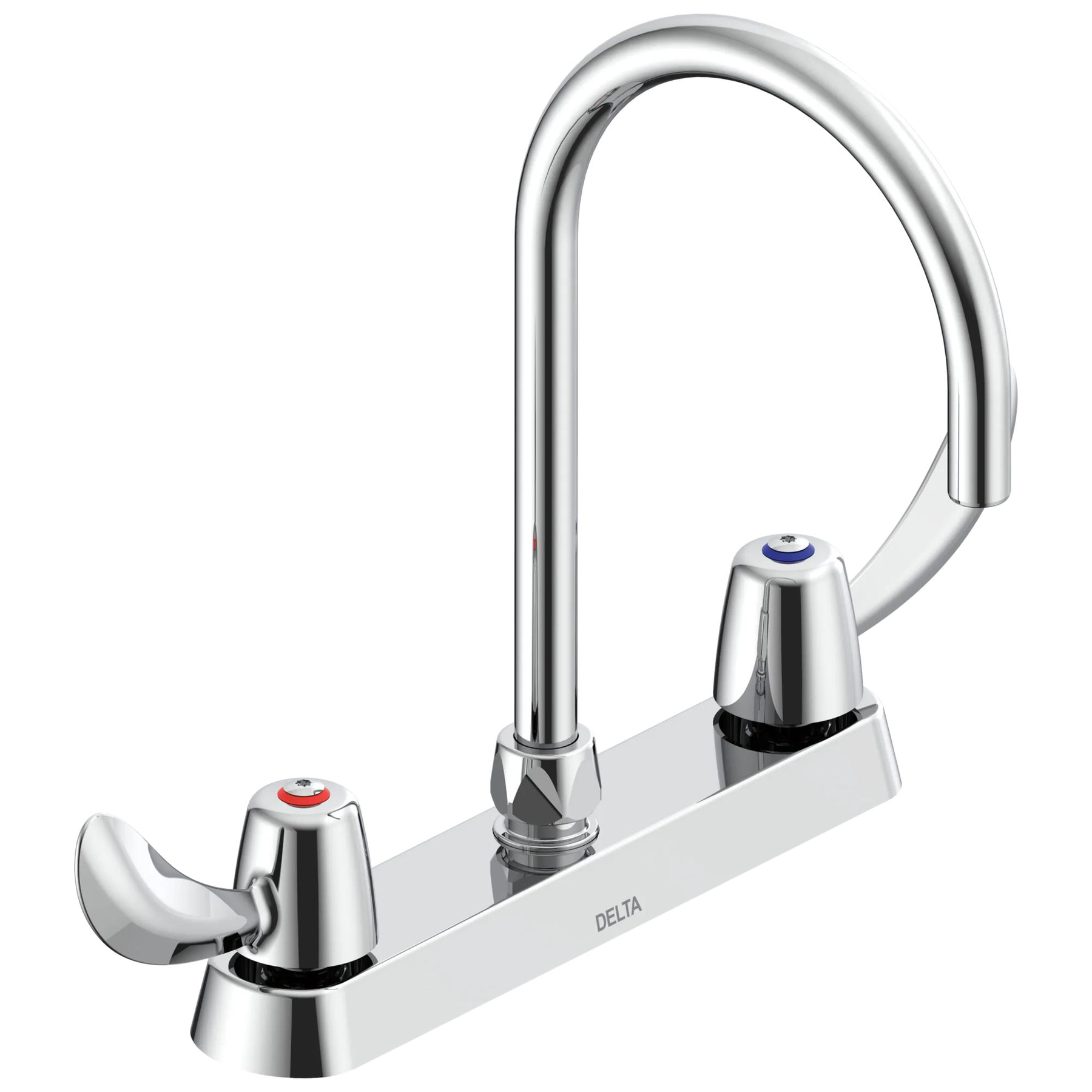 Two Handle 8 In Cast Deck-Mount Faucet