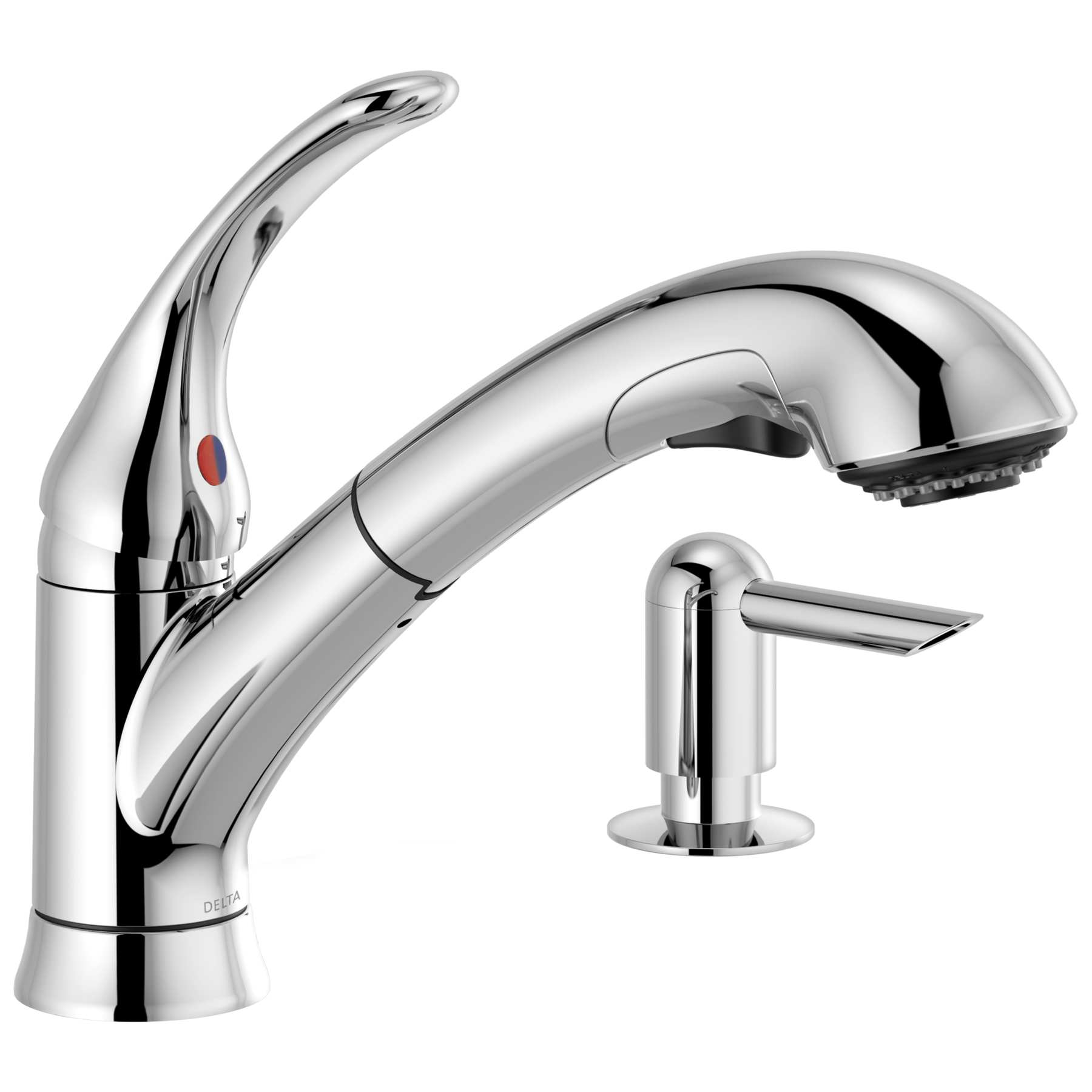Single Handle Pull-Out Kitchen Faucet with Soap Dispenser (Recertified)