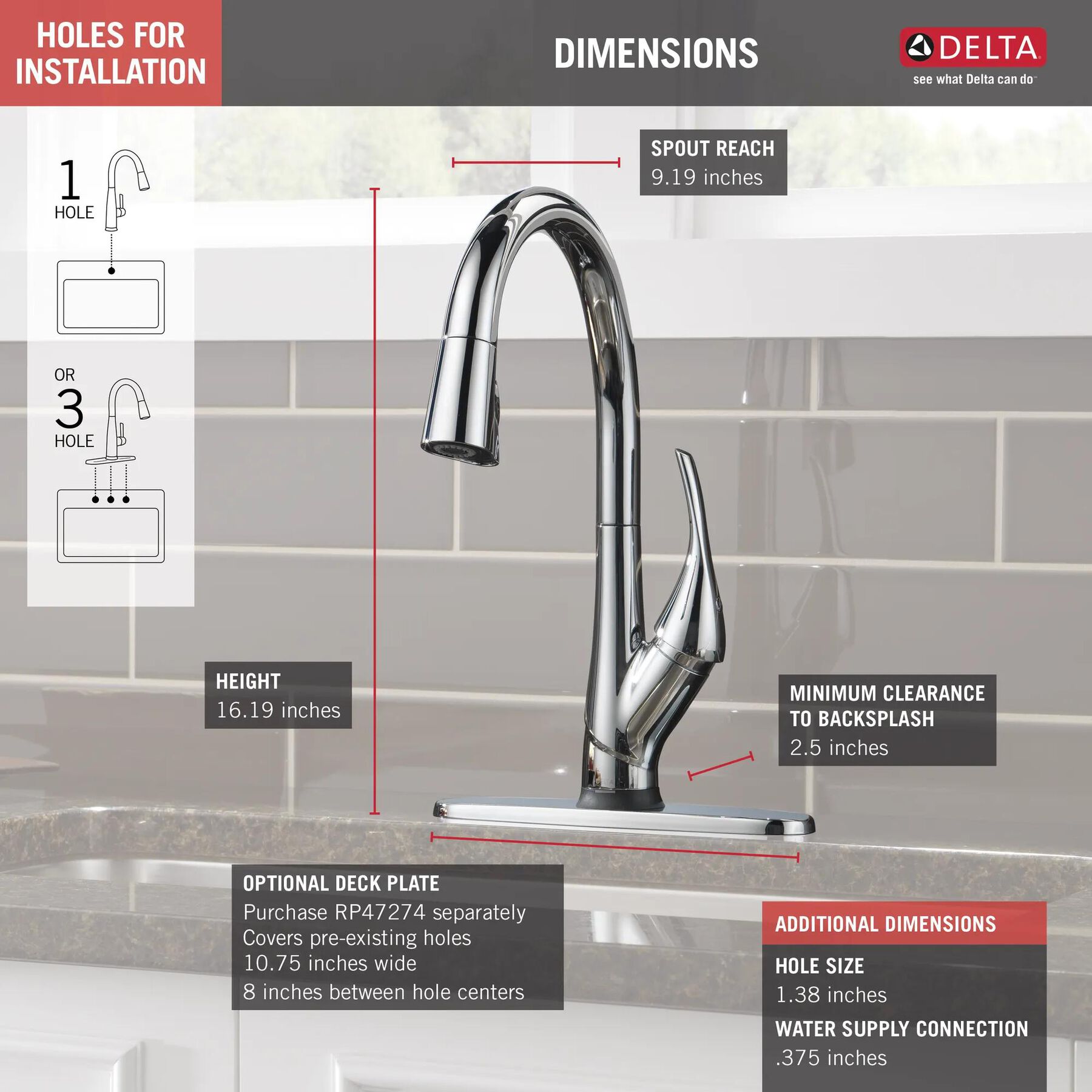 Single Handle Pull-Down Kitchen Faucet with Touch<sub>2</sub>O&reg; and ShieldSpray&reg; Technologies