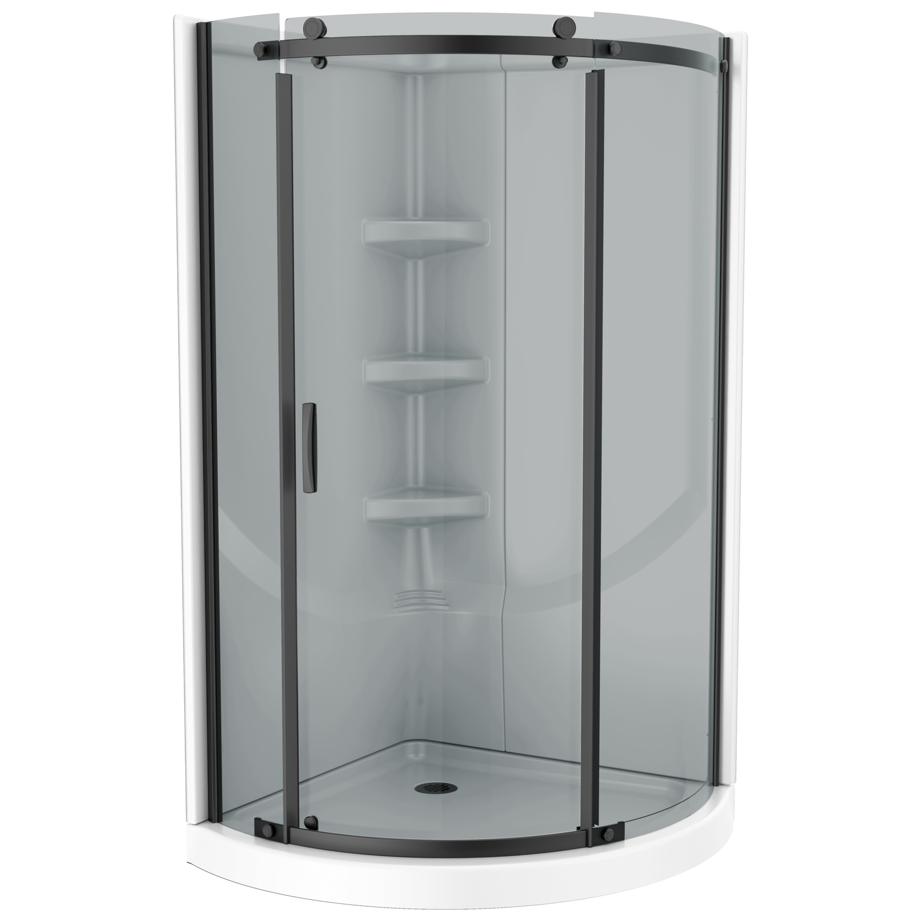 38x38 Corner Shower Bundle with Door - Classic Round with Direct-to-Stud Wall Set