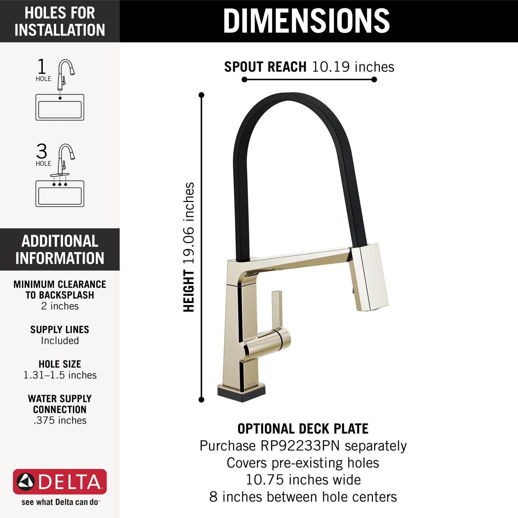 Single Handle Exposed Hose Kitchen Faucet with Touch<sub>2</sub>O Technology