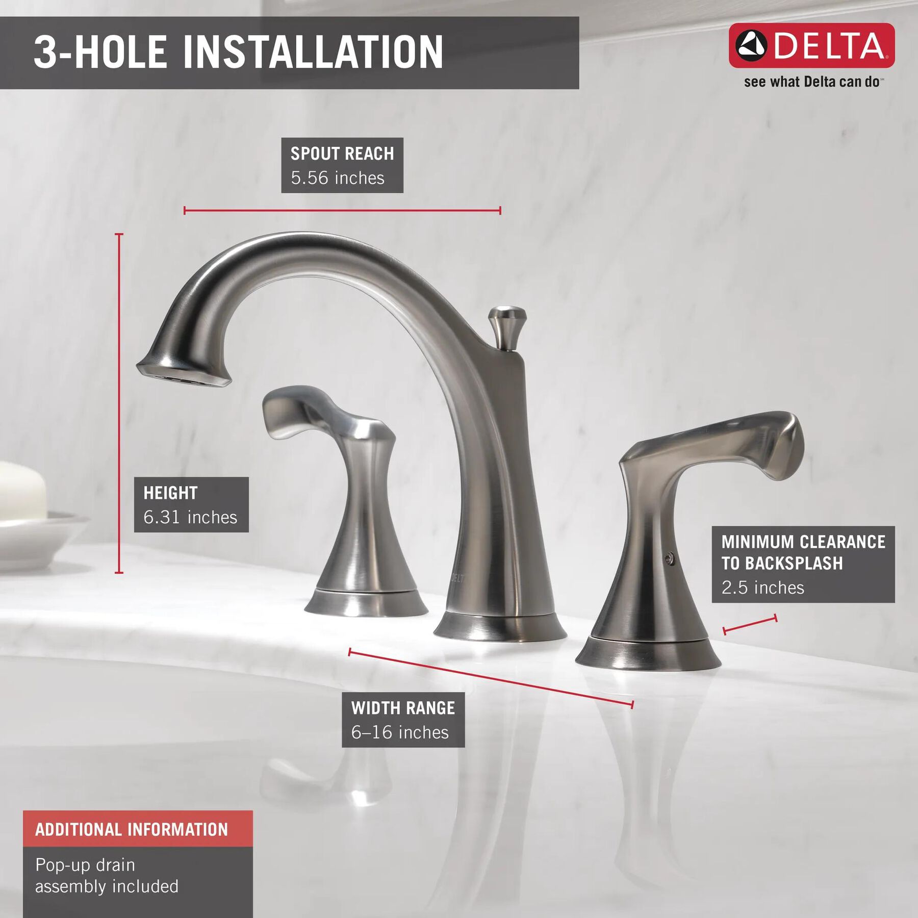 Two Handle Widespread Bathroom Faucet