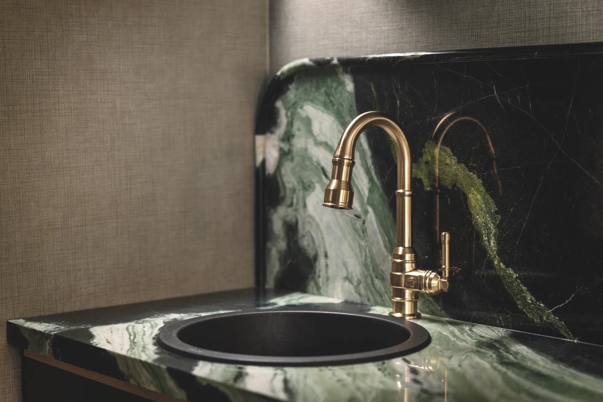 Single Handle Pull-Down Bar/Prep Faucet in Champagne Bronze 9990
