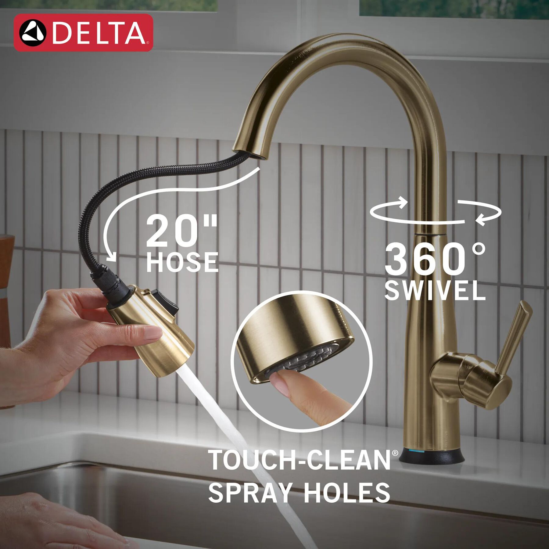 VoiceIQ&reg; Single Handle Pull-Down Faucet with Touch<sub>2</sub>O&reg; Technology