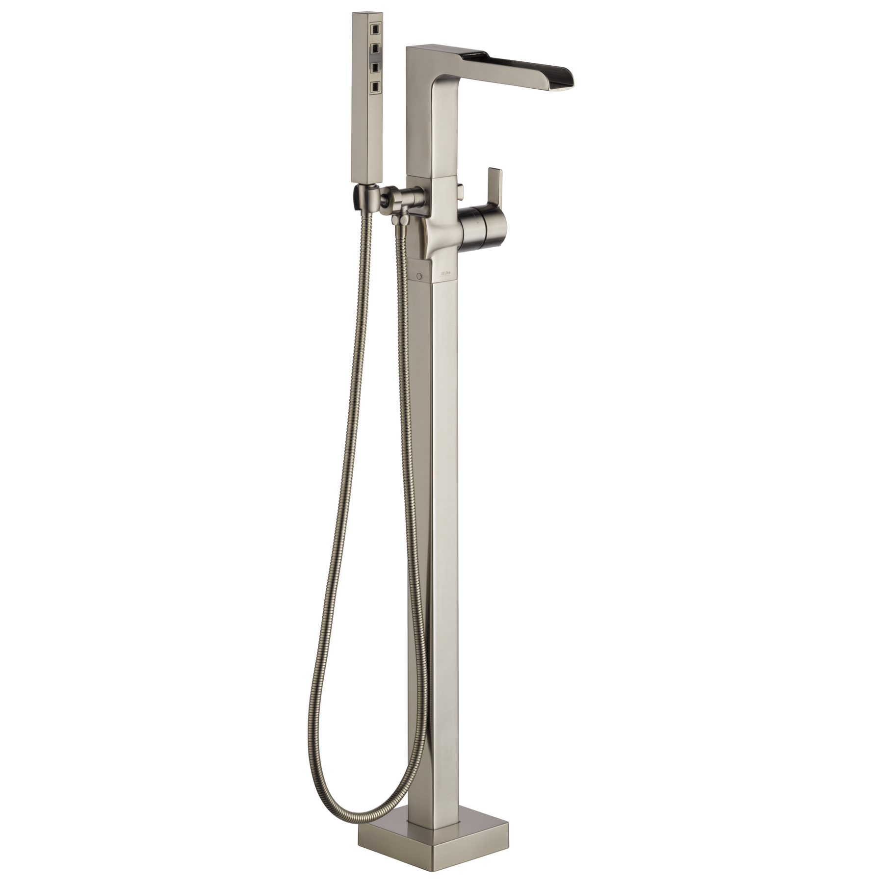 Single Handle Floor Mount Channel Spout Tub Filler Trim with Hand Shower