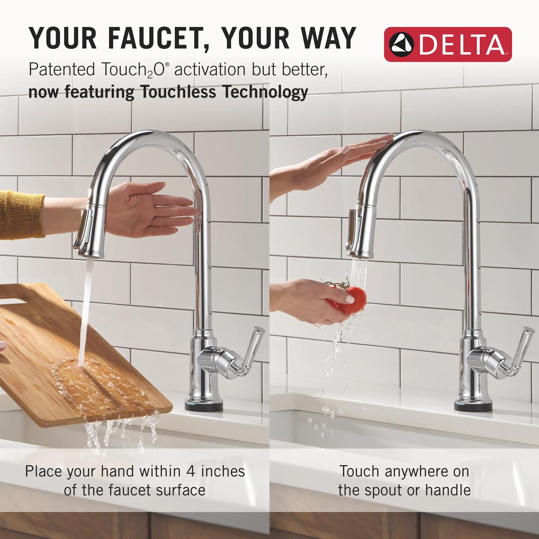 Single Handle Kitchen Pull-Down Faucet With Touchless Technology