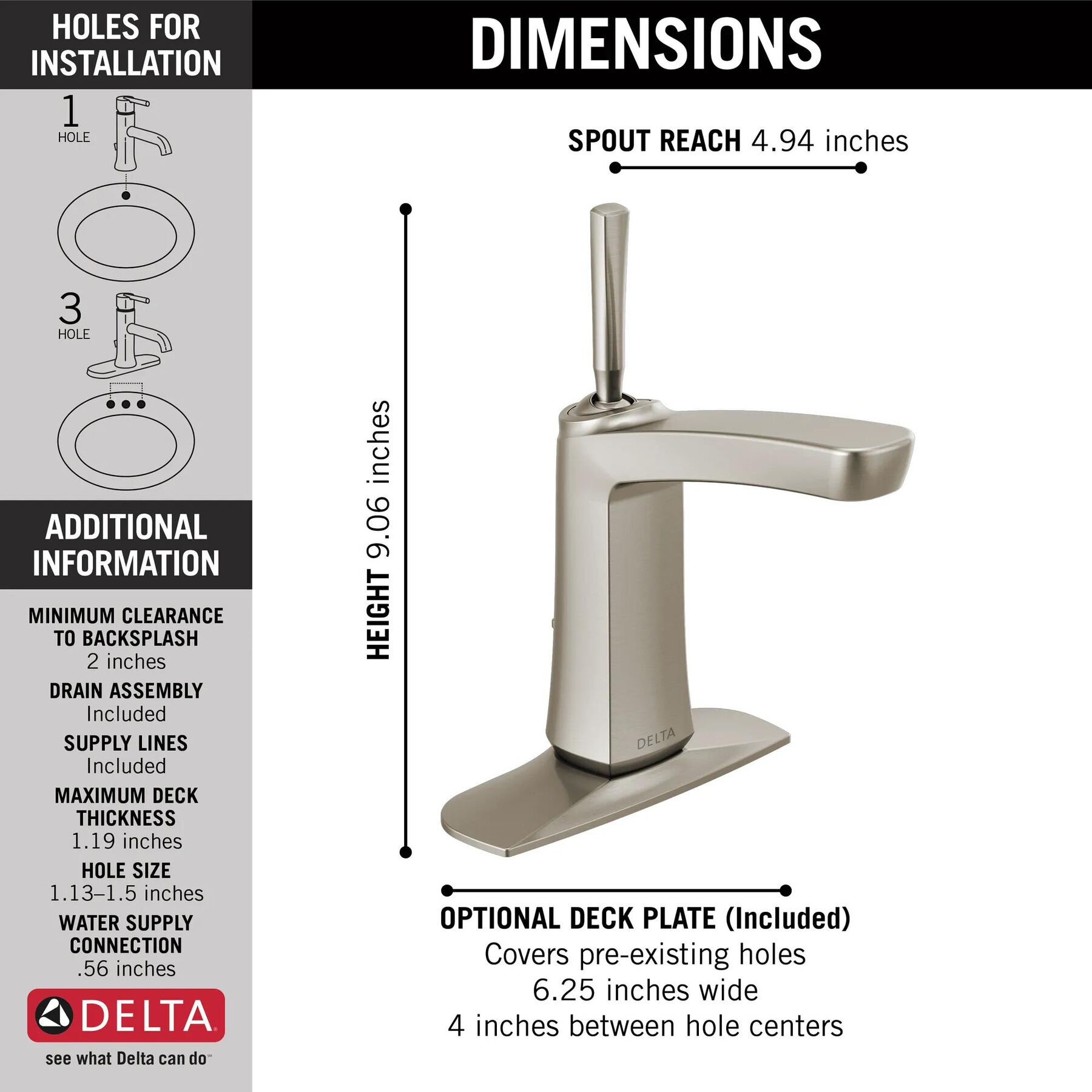 Single Handle Centerset Bathroom Faucet (Recertified)