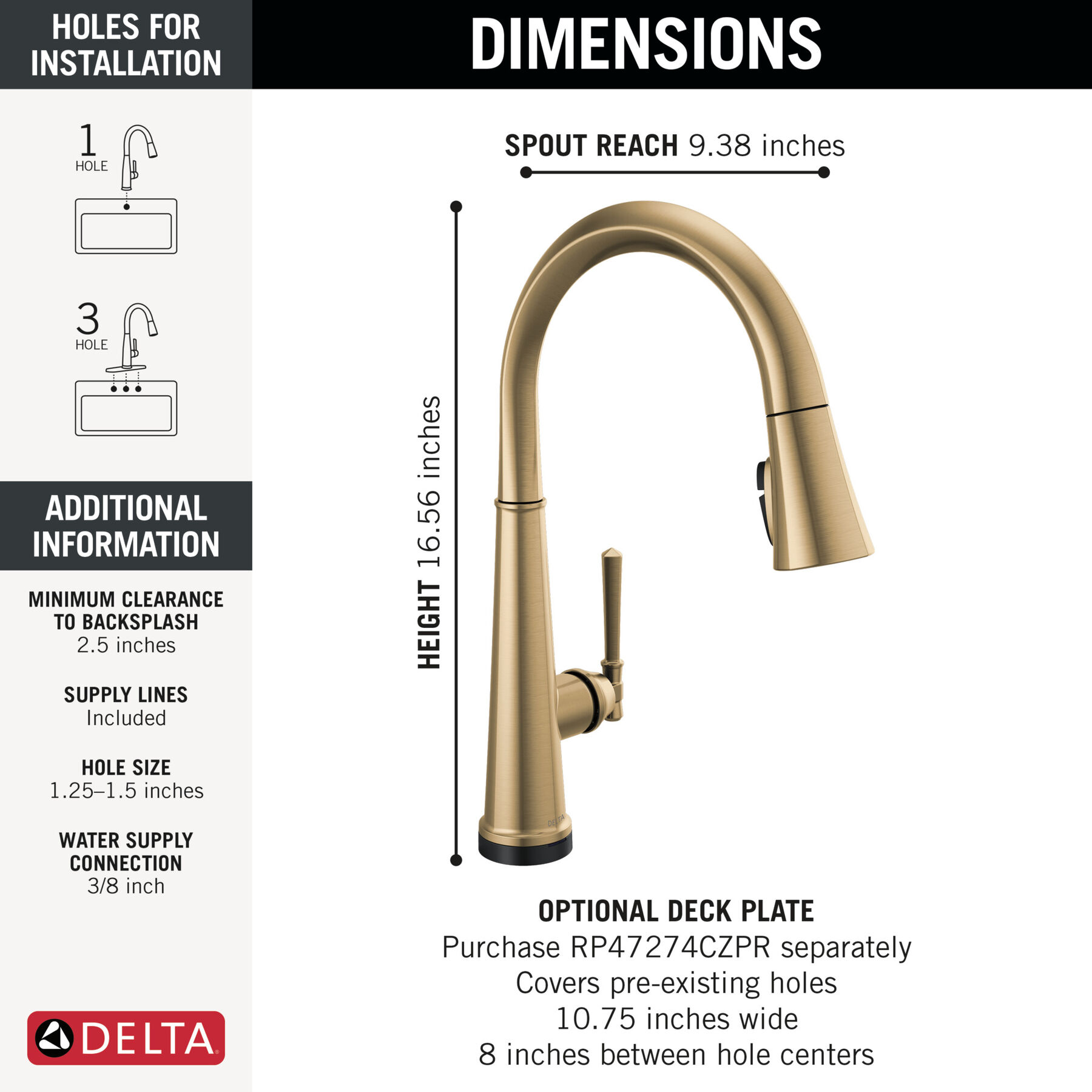 Touch<sub>2</sub>O&reg; Technology Kitchen Faucet with Touchless Technology