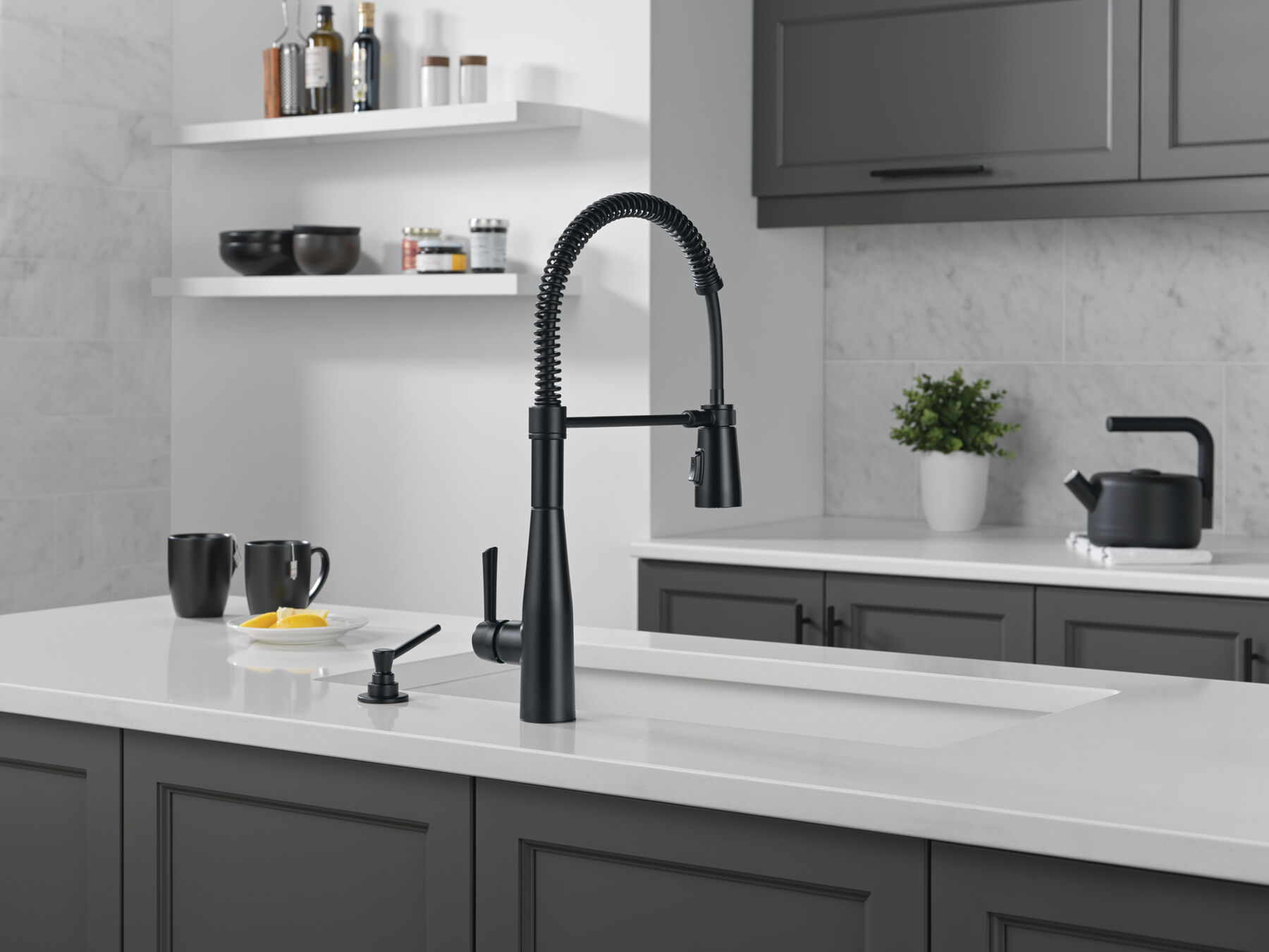 Spring Kitchen Single Handle with Soap Dispenser Bundle