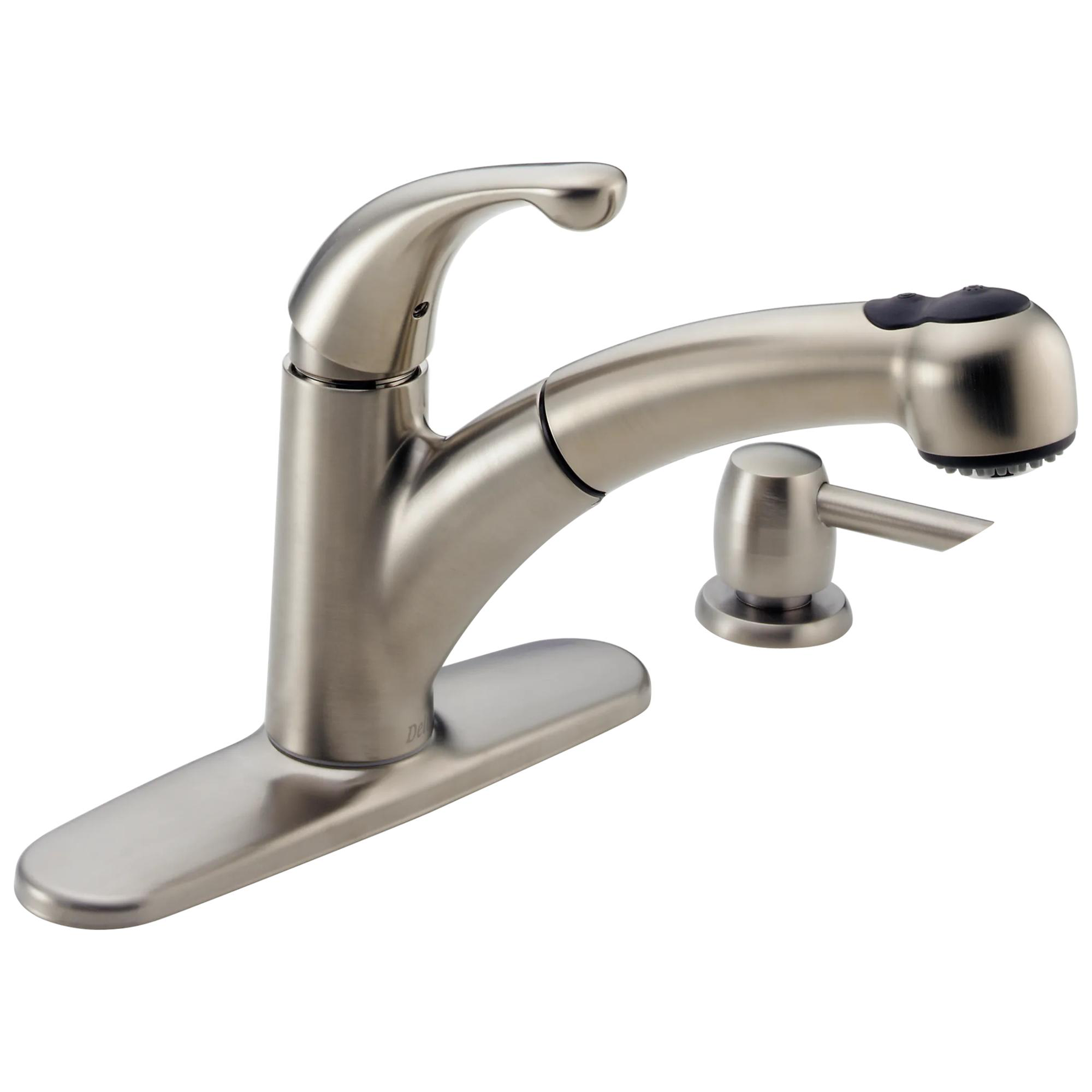 Single Handle Pull-Out Kitchen Faucet with Soap Dispenser