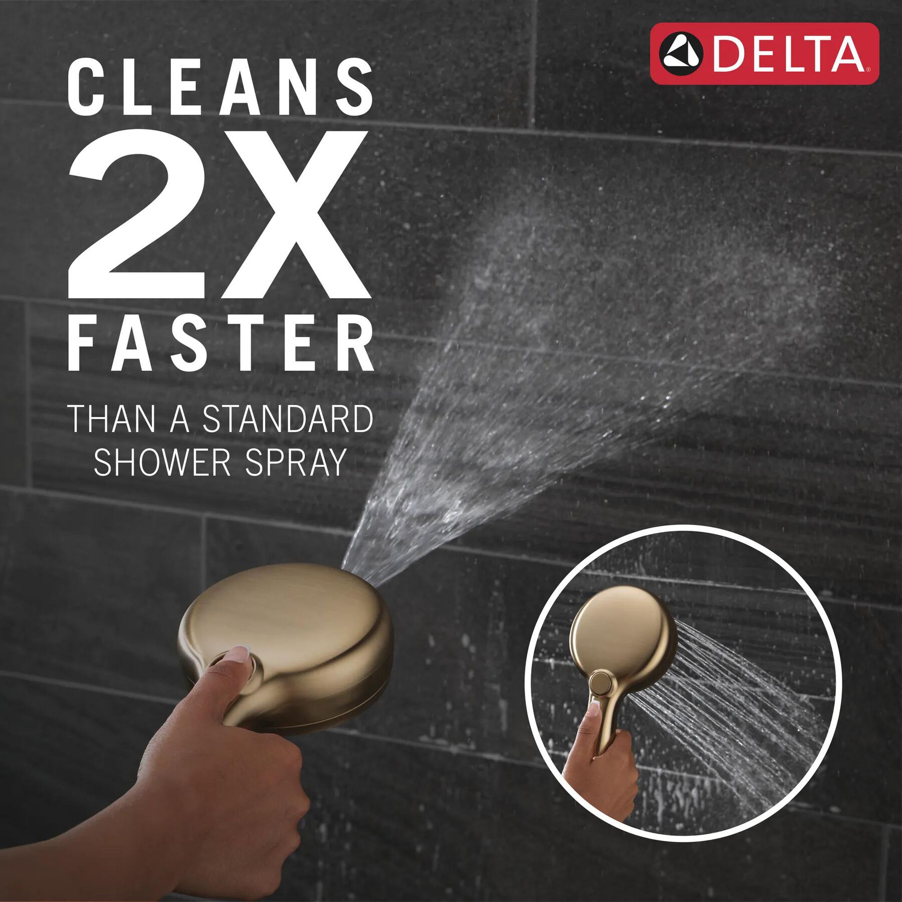 7-Setting Slide Bar Hand Shower with Cleaning Spray (Recertified)