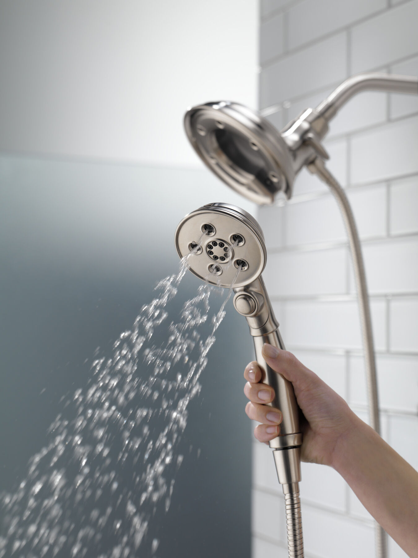 H<sub>2</sub>Okinetic&reg; In2ition&reg; 4-Setting Two-in-One Shower