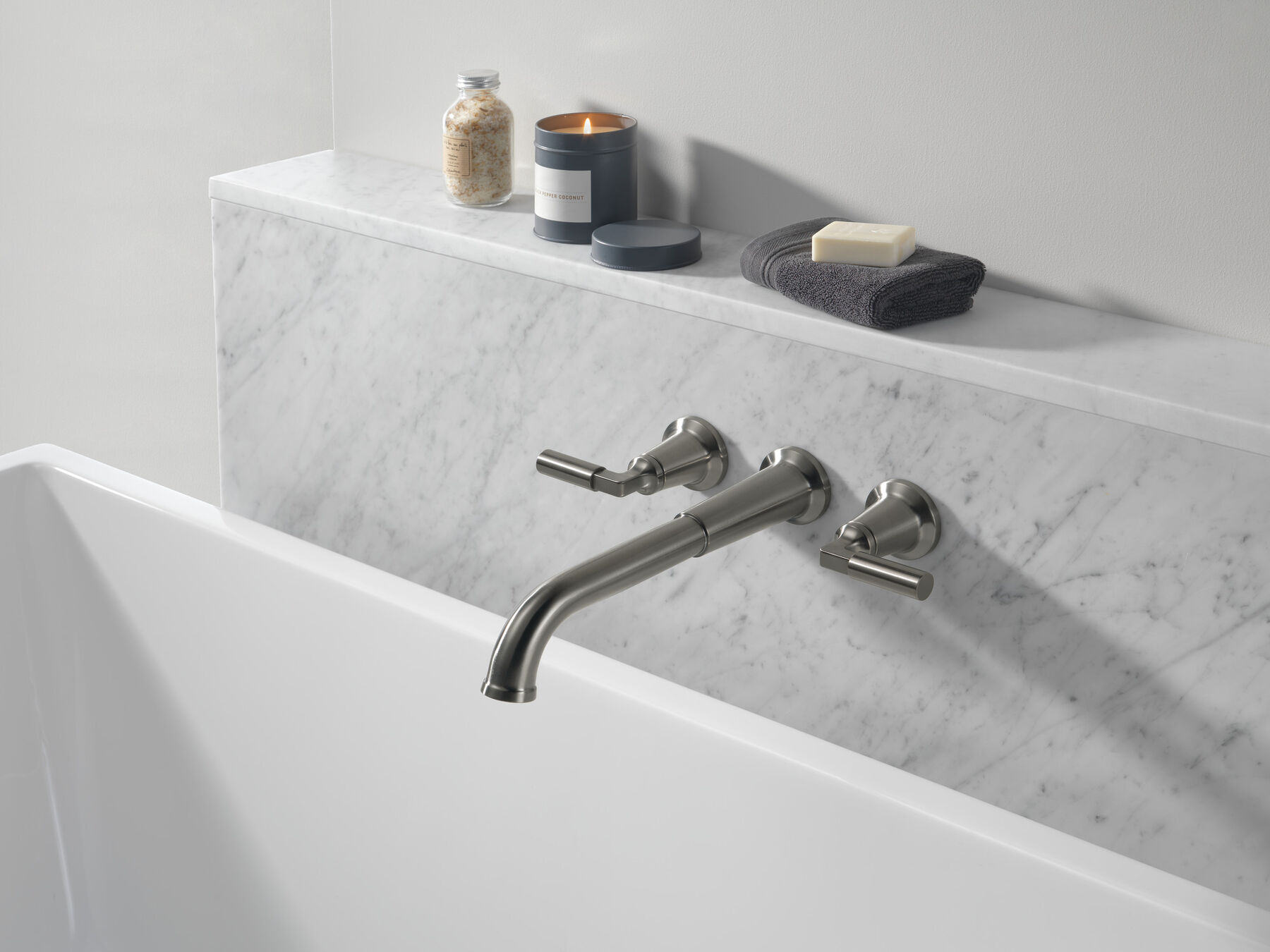 Two Handle Wall Mount Tub Filler Trim