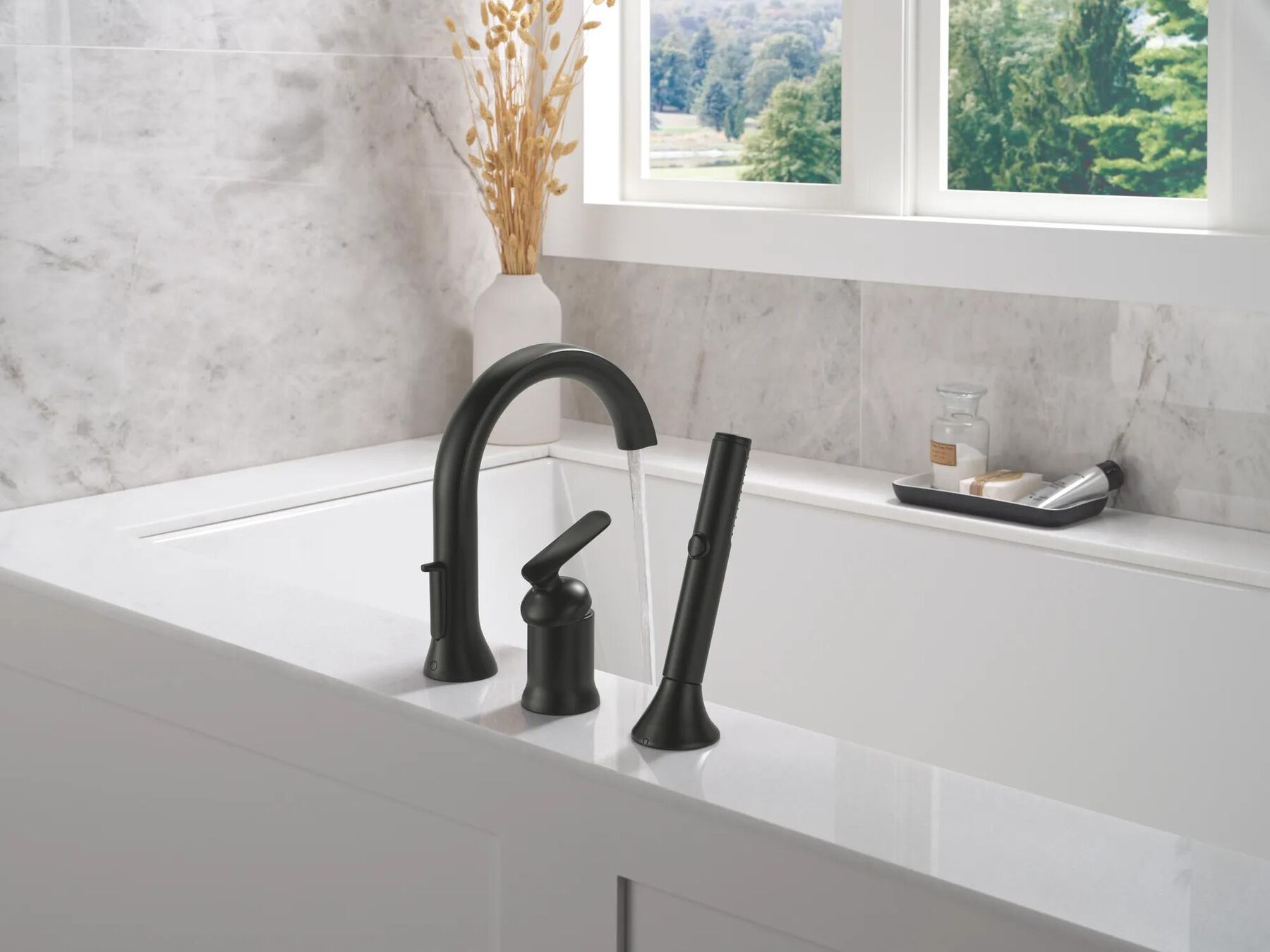 Three Hole Roman Tub Trim with Hand Shower