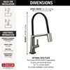 Single Handle Exposed Hose Kitchen Faucet with Touch<sub>2</sub>O Technology