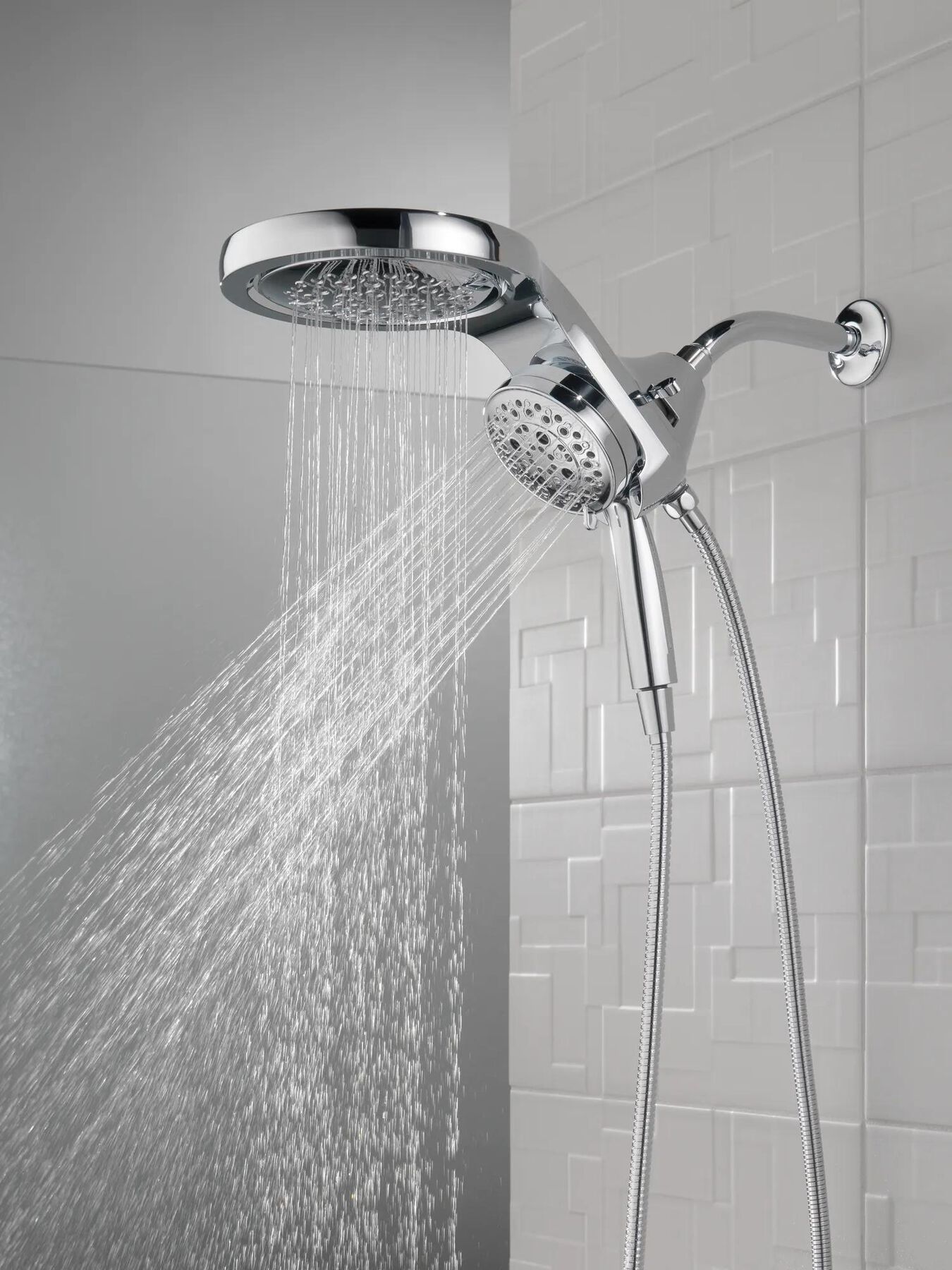 HydroRain&reg; H2Okinetic&reg; 5-Setting Two-in-One Shower Head (Recertified)