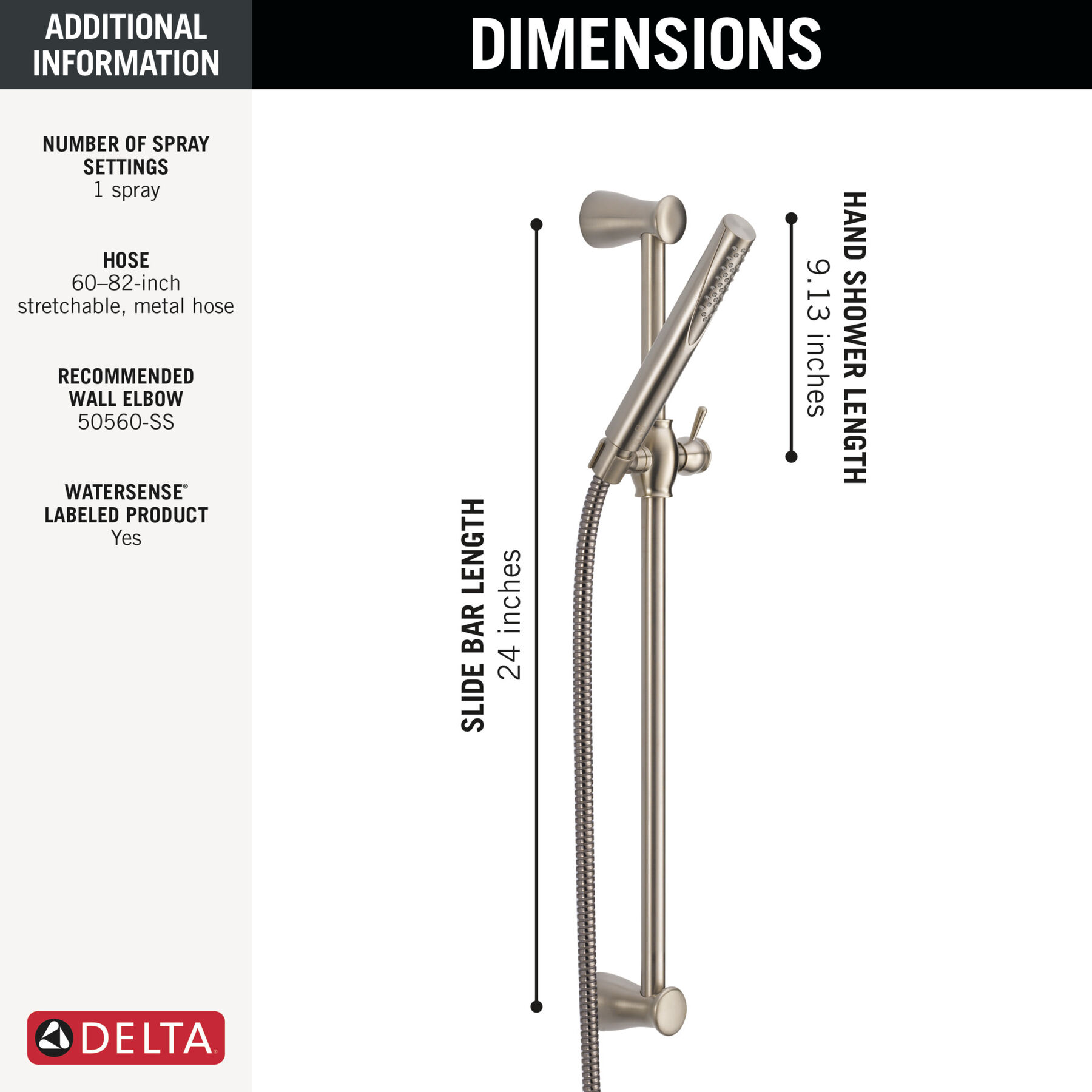 Premium Single-Setting Slide Bar Hand Shower
