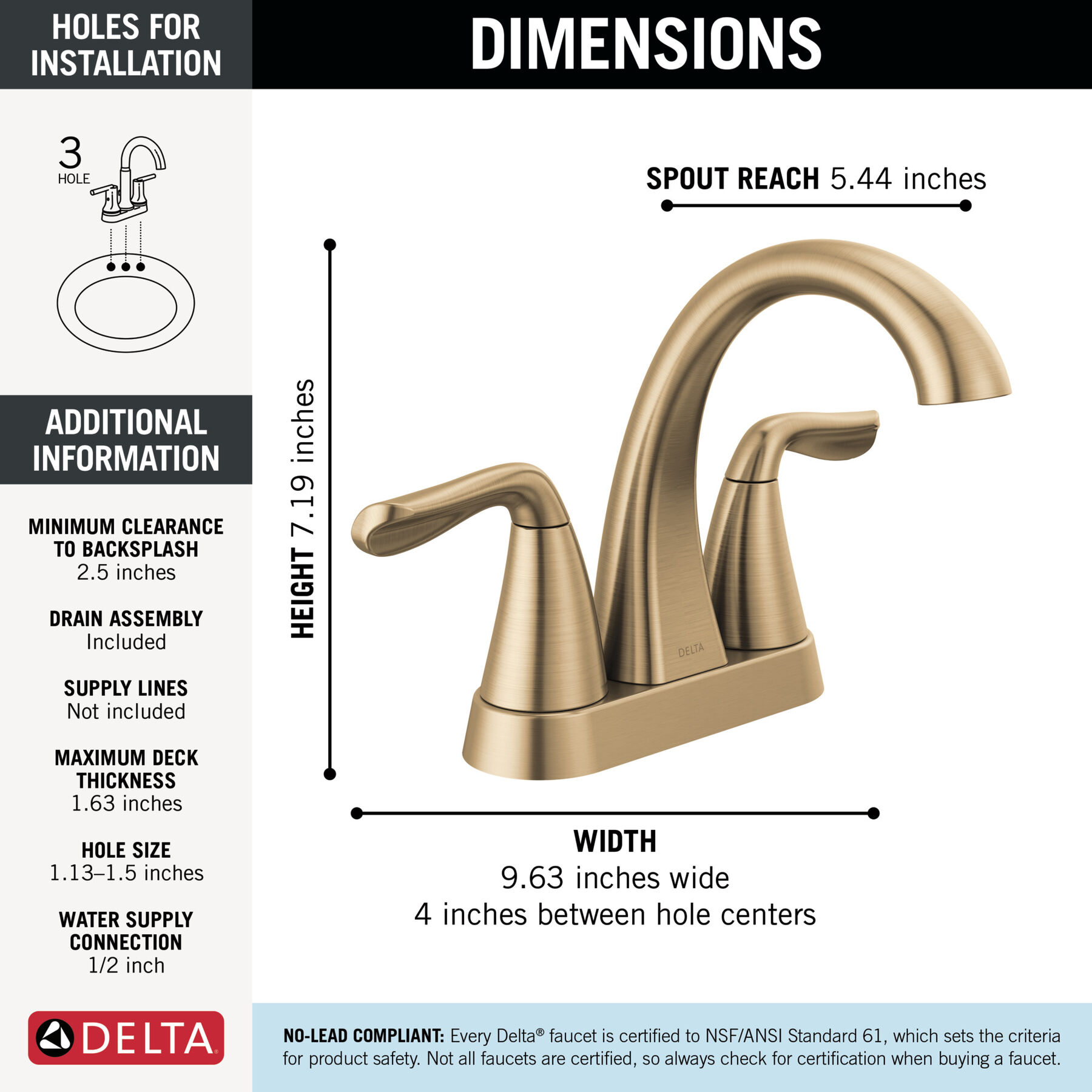 Two Handle Centerset Bathroom Faucet