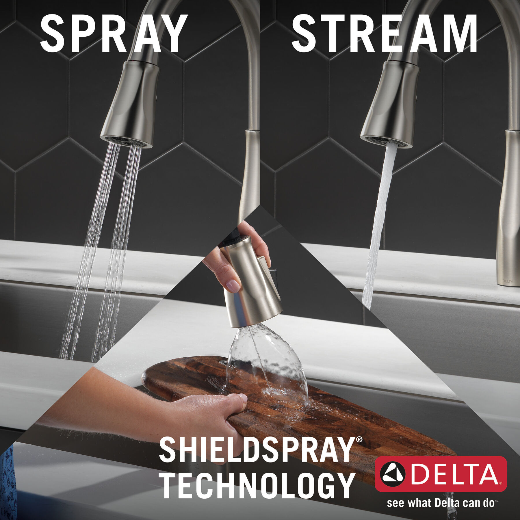 Single Handle Pull-Down Kitchen with Soap Dispenser and ShieldSpray Technology