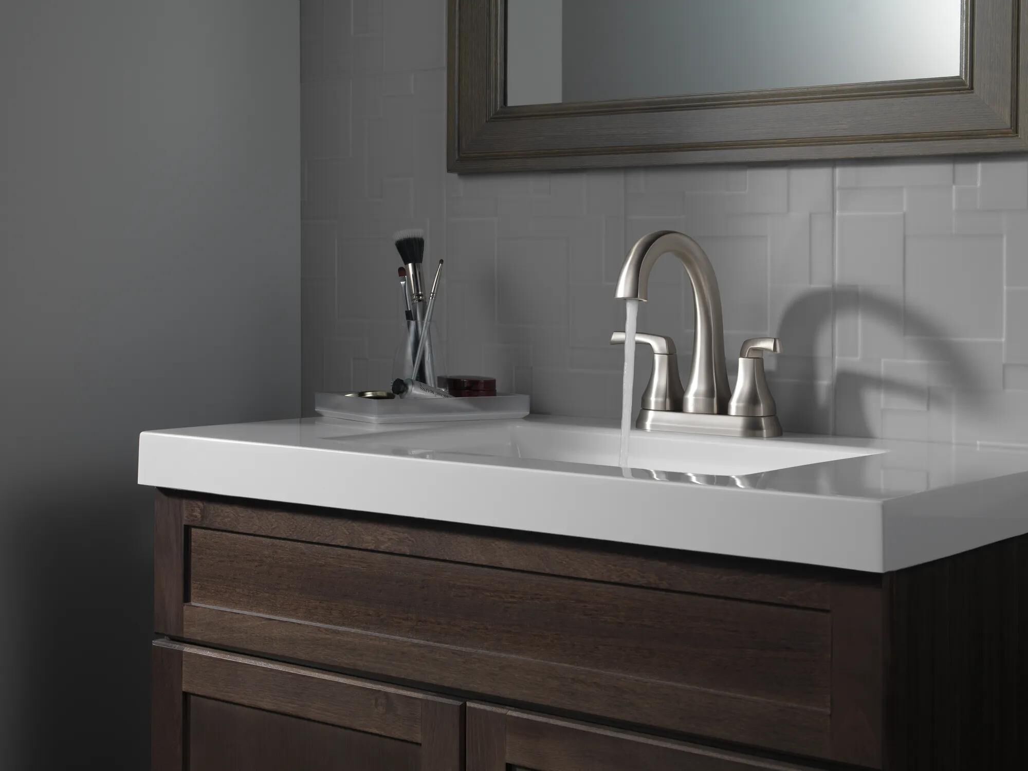 Two Handle Centerset Bathroom Faucet (Recertified) in Spotshield