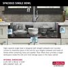 33&rdquo; Workstation Kitchen Sink Drop-In Top Mount Stainless Steel Single Bowl with WorkFlow&trade; Ledge and Accessories
