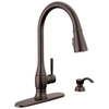 Single Handle Pull-Down Kitchen Faucet with Soap Dispenser and ShieldSpray Technology