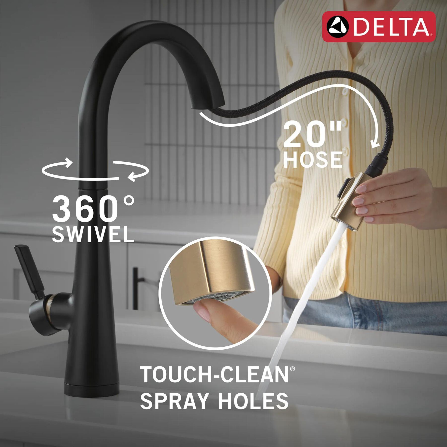 Touch<sub>2</sub>O&reg; Technology Kitchen Faucet with Touchless Technology