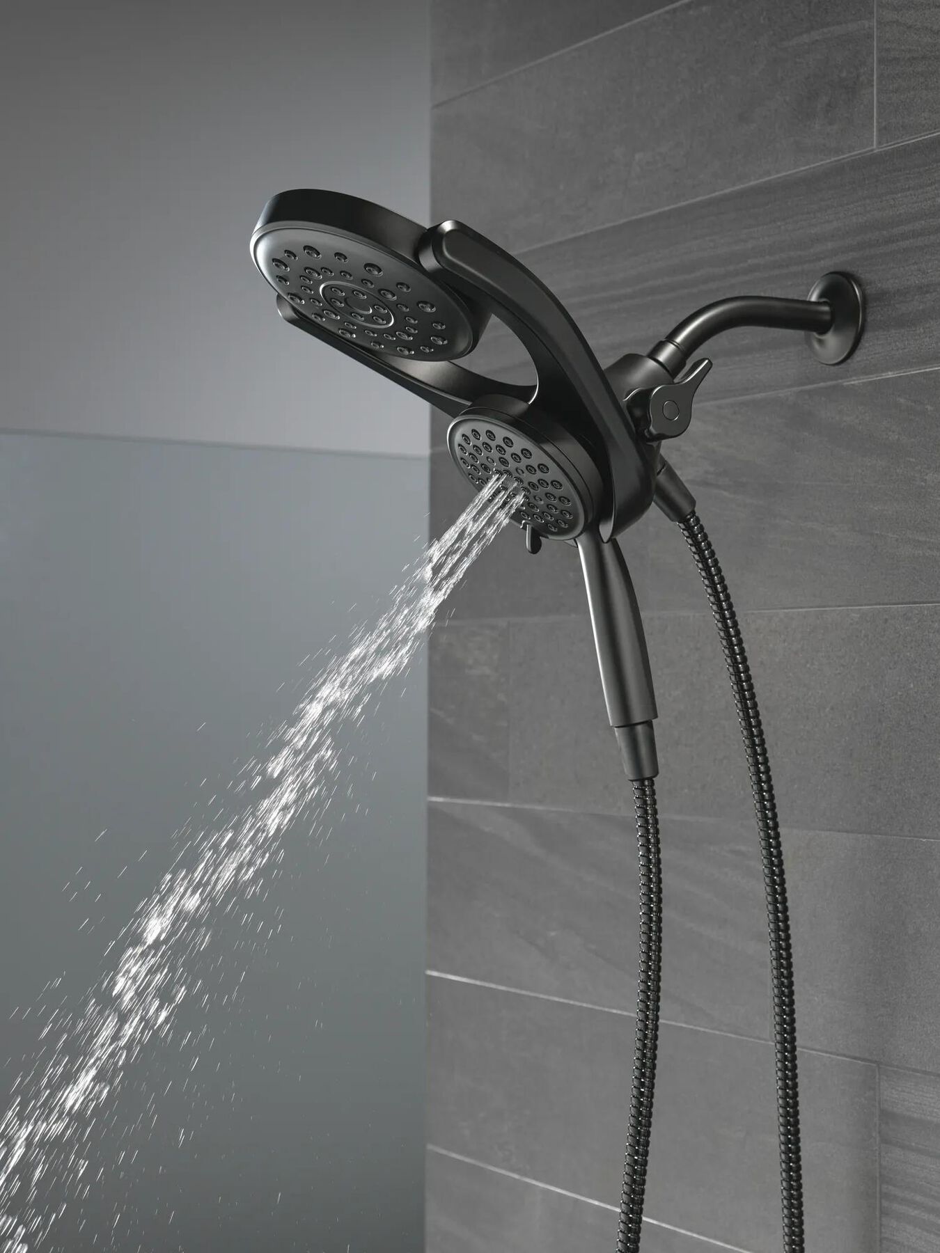 HydroRain&reg; 4-Setting Two-in-One Shower Head (Recertified)