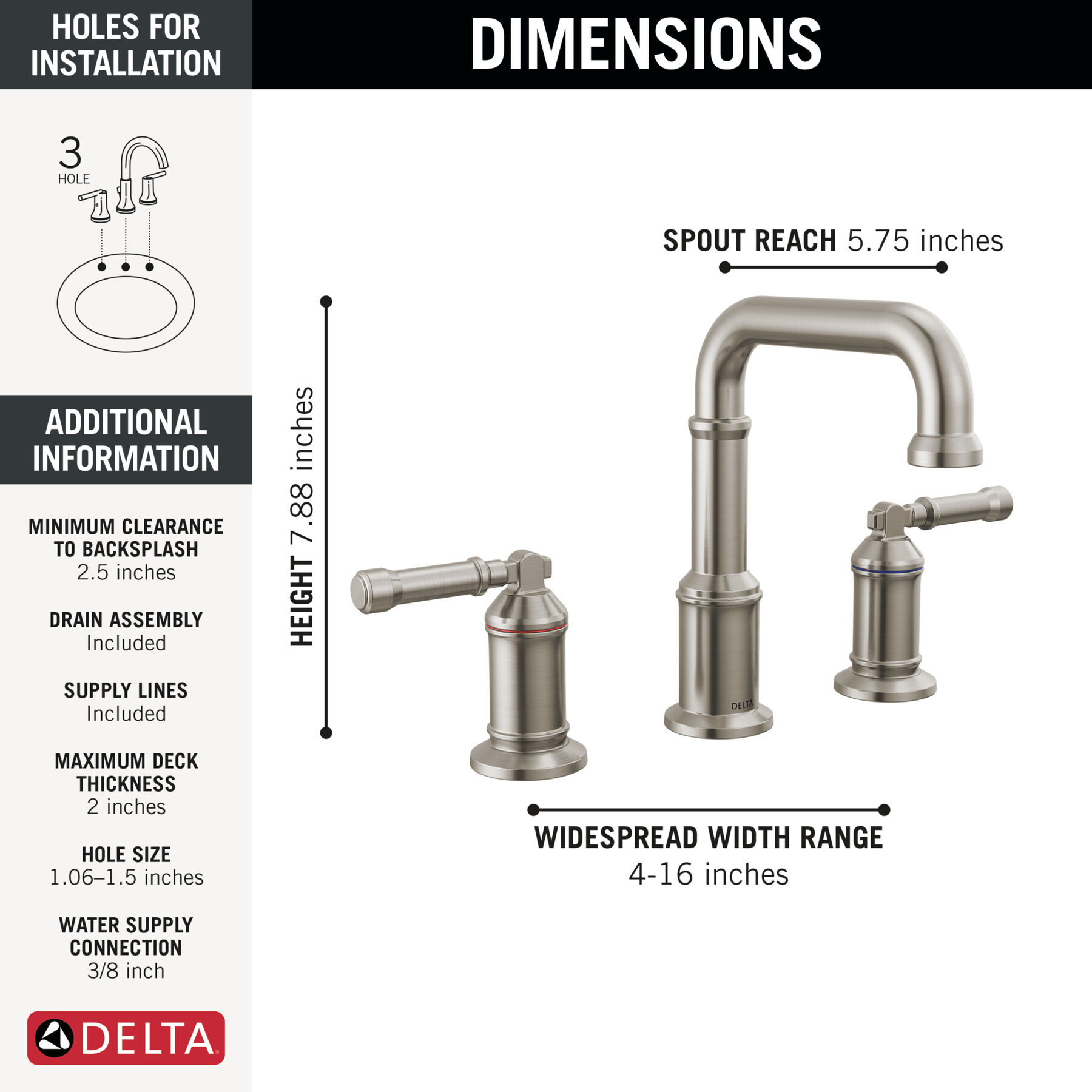 Two Handle Widespread Bathroom Faucet