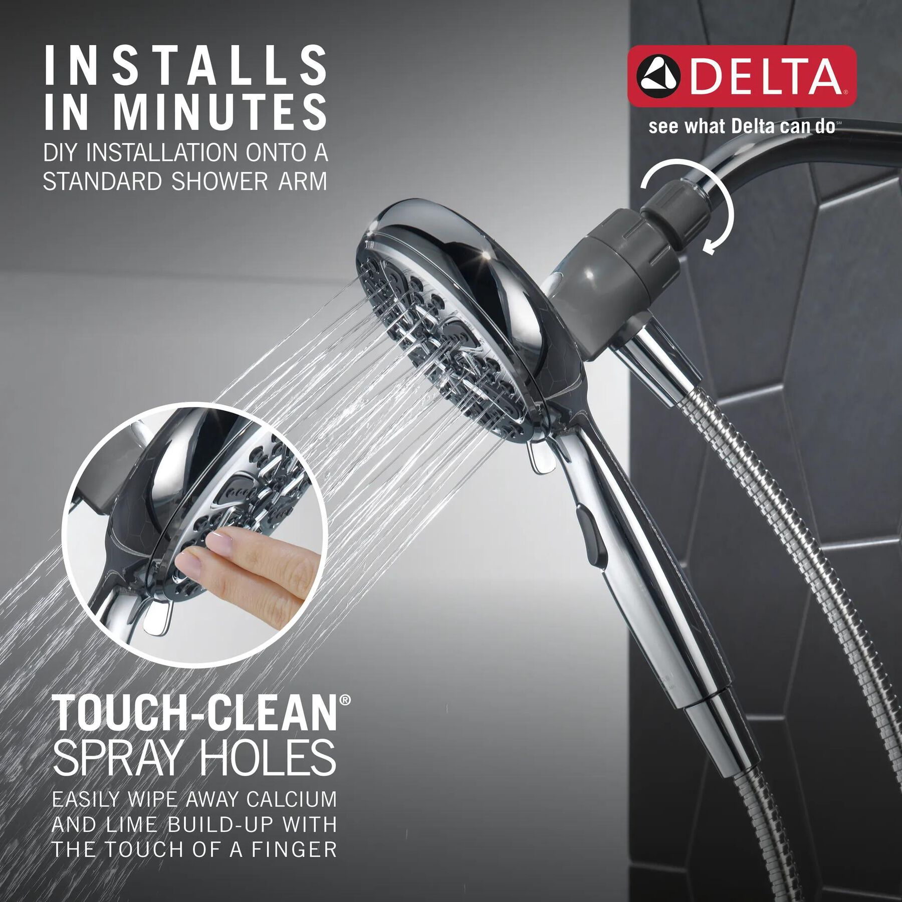 6-Setting SureDock&reg; Magnetic Hand Shower