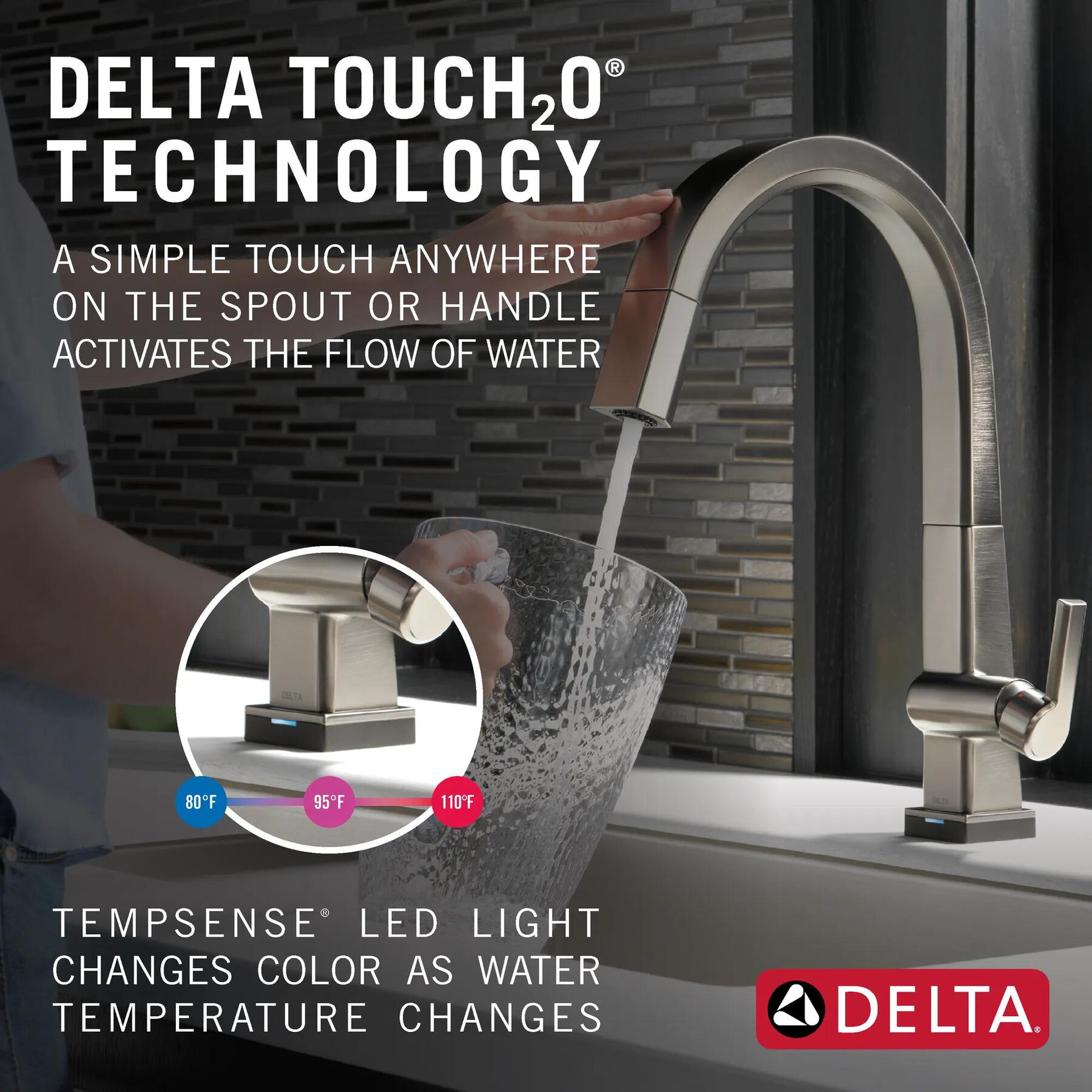 Single Handle Pull Down Kitchen Faucet with Touch<sub>2</sub>O&reg; Technology