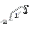 Two Handle 8 In Below Deck-Mount Faucet with Hose and Spray