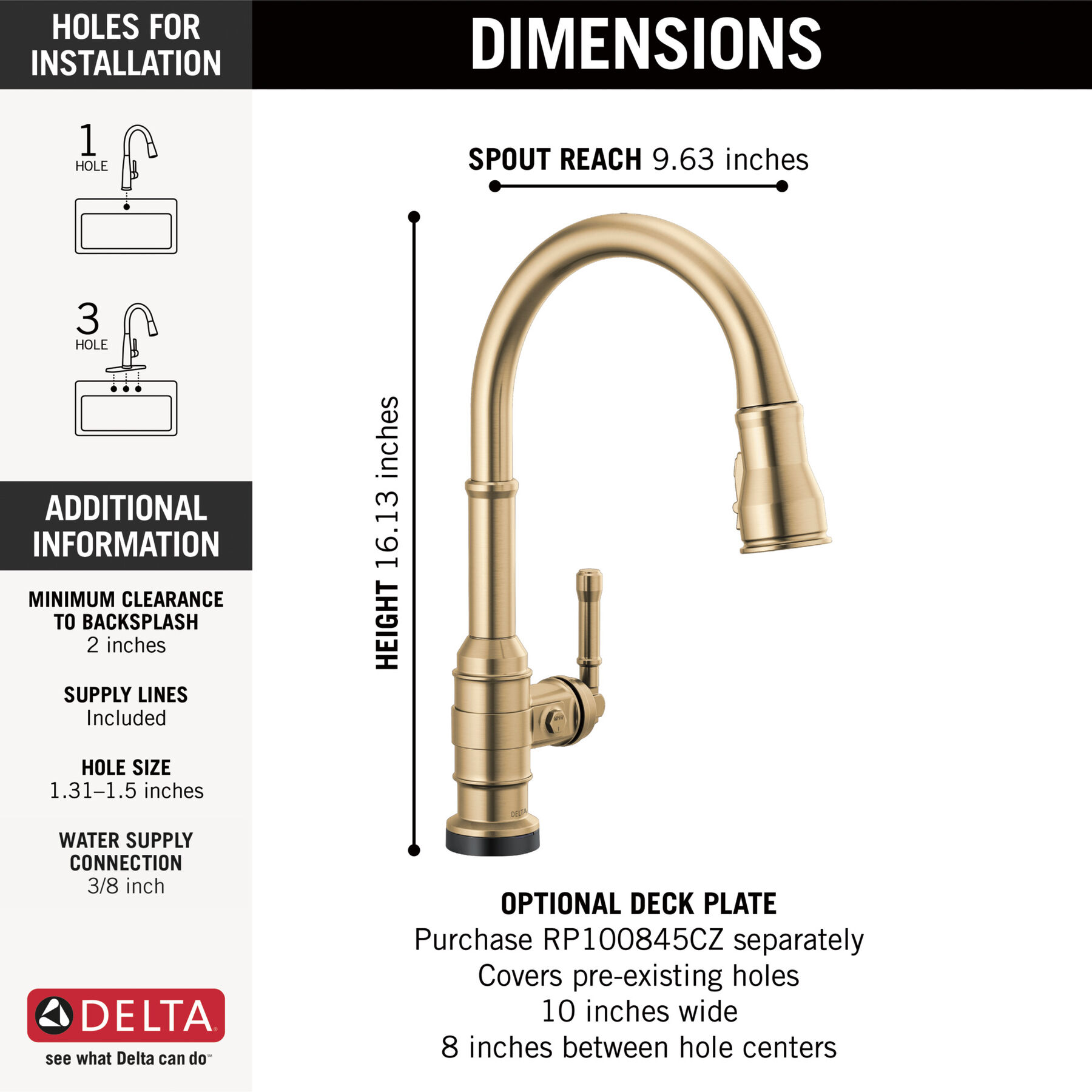 Touch<sub>2</sub>O&reg; Technology Kitchen Faucet with Touchless Technology