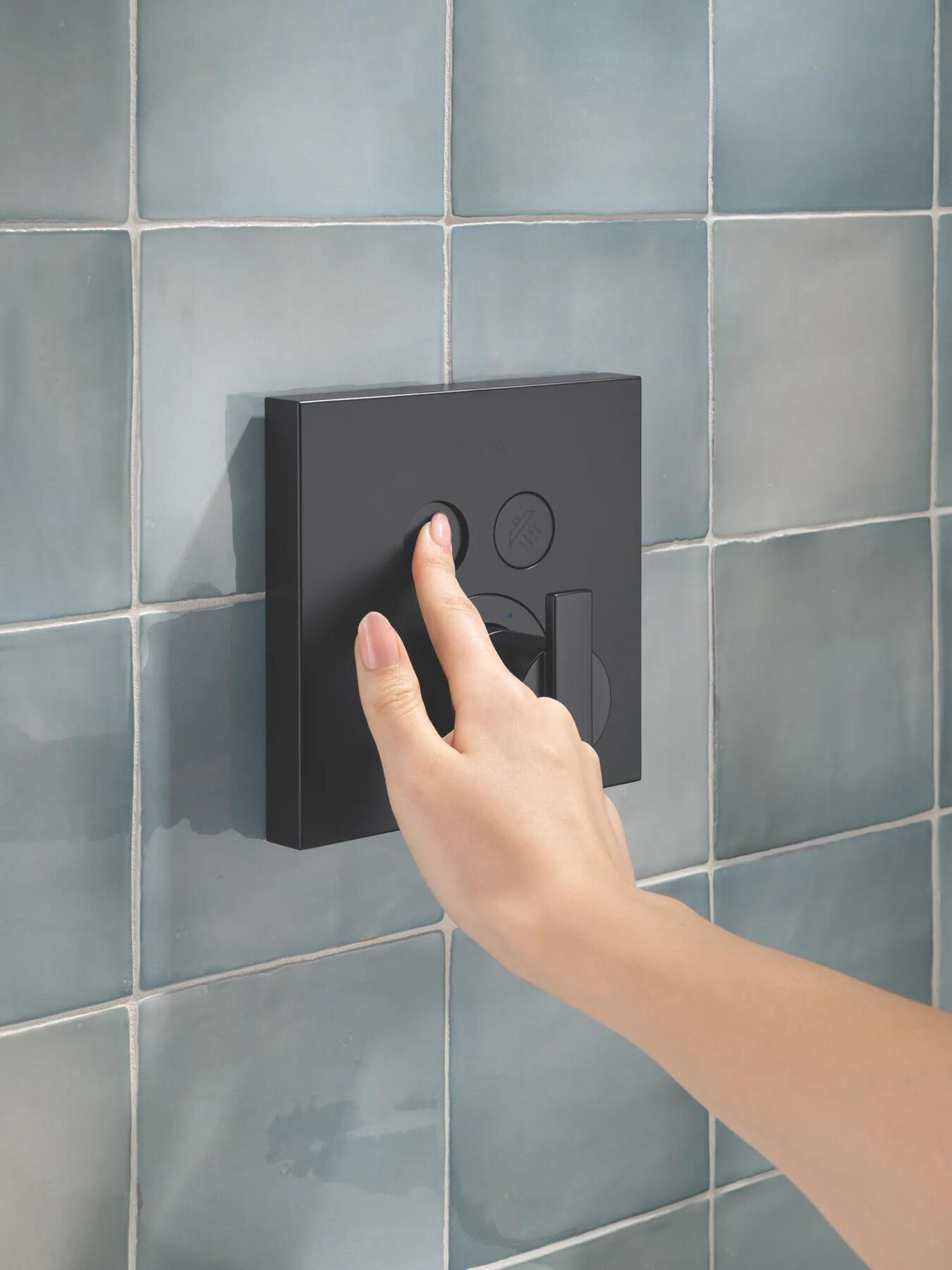 Angular Modern Push-Button Shower